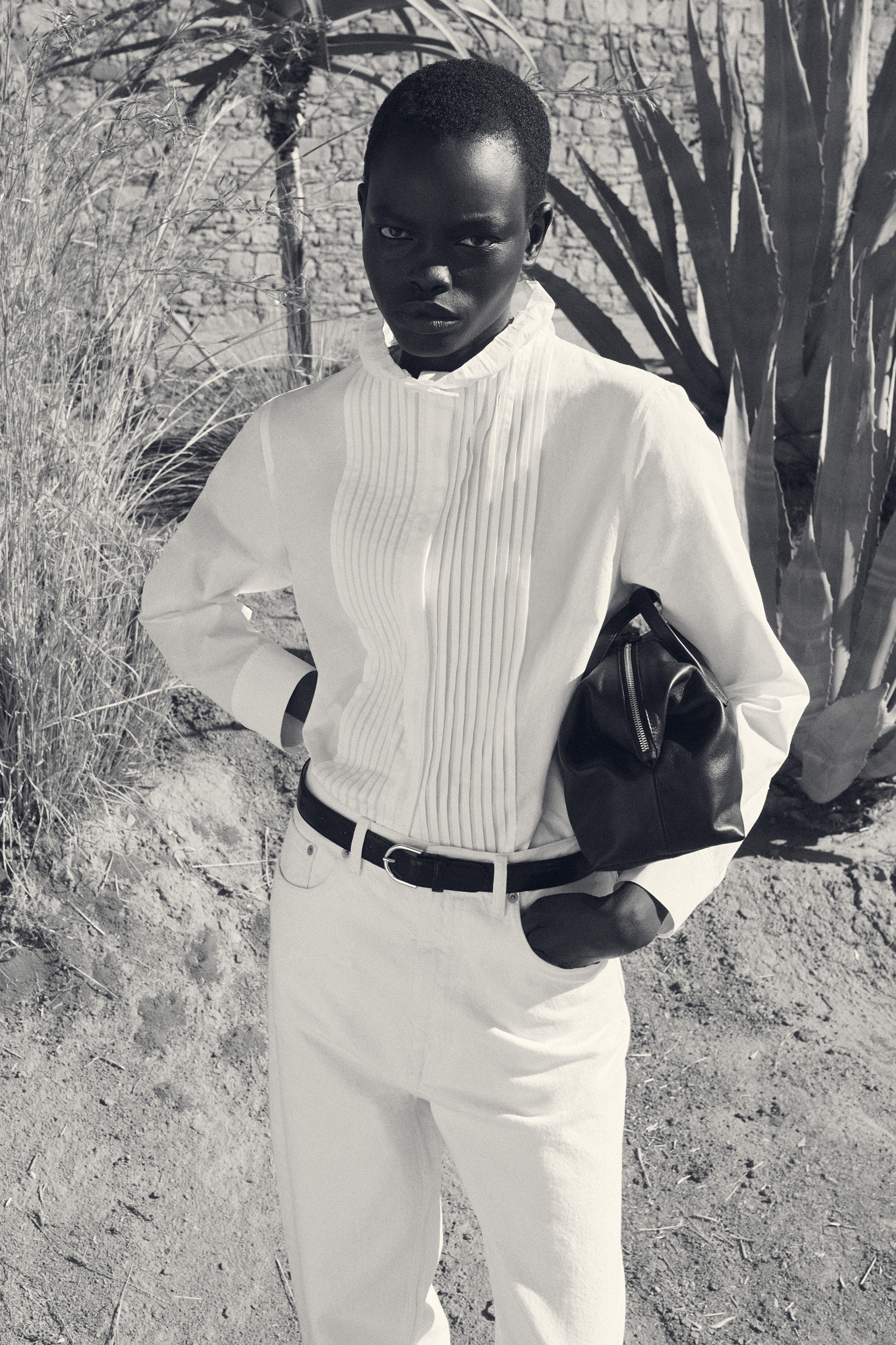 PINTUCKED COTTON BLOUSE - WHITE | COS US