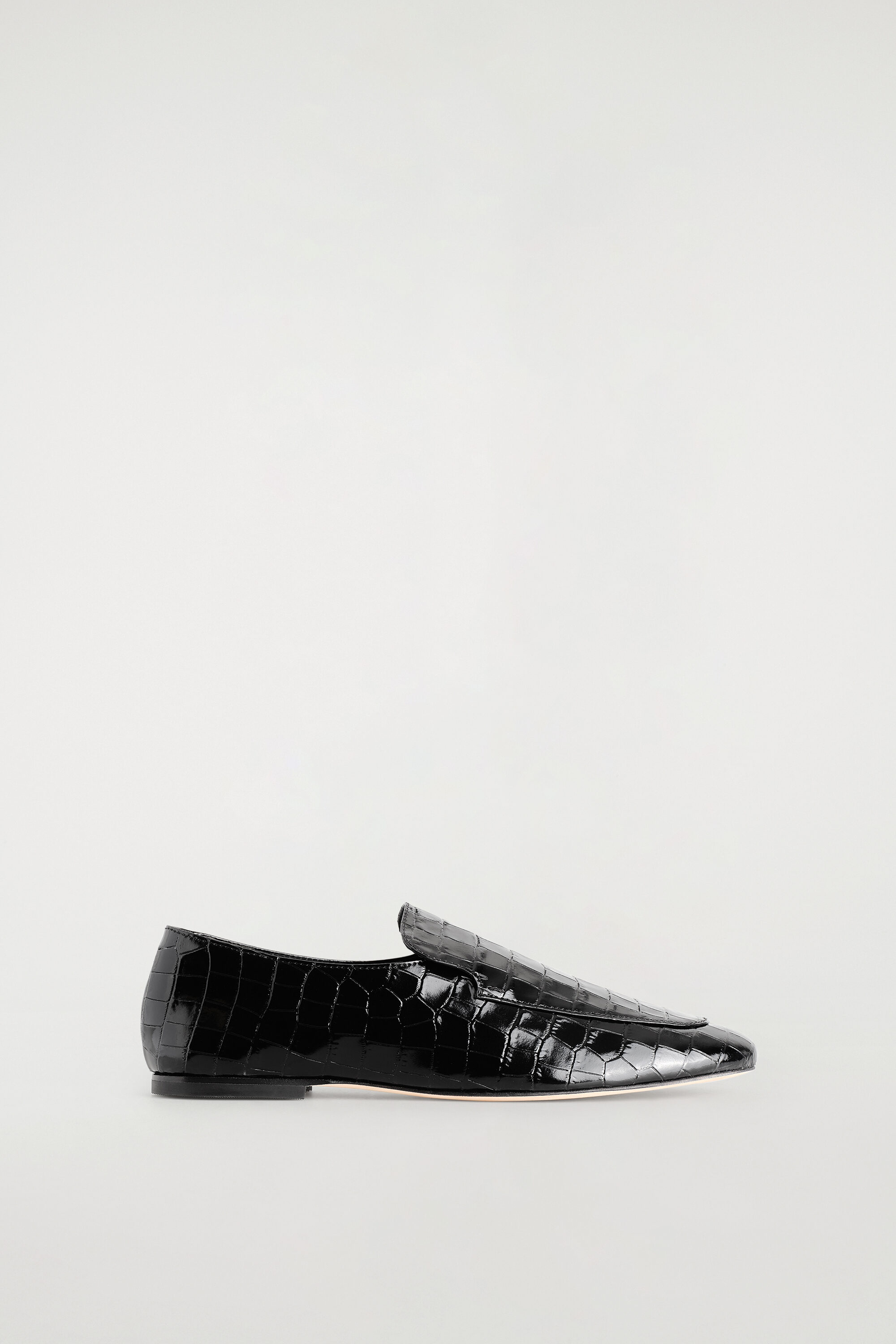 Croc-Effect Leather Loafers by COS