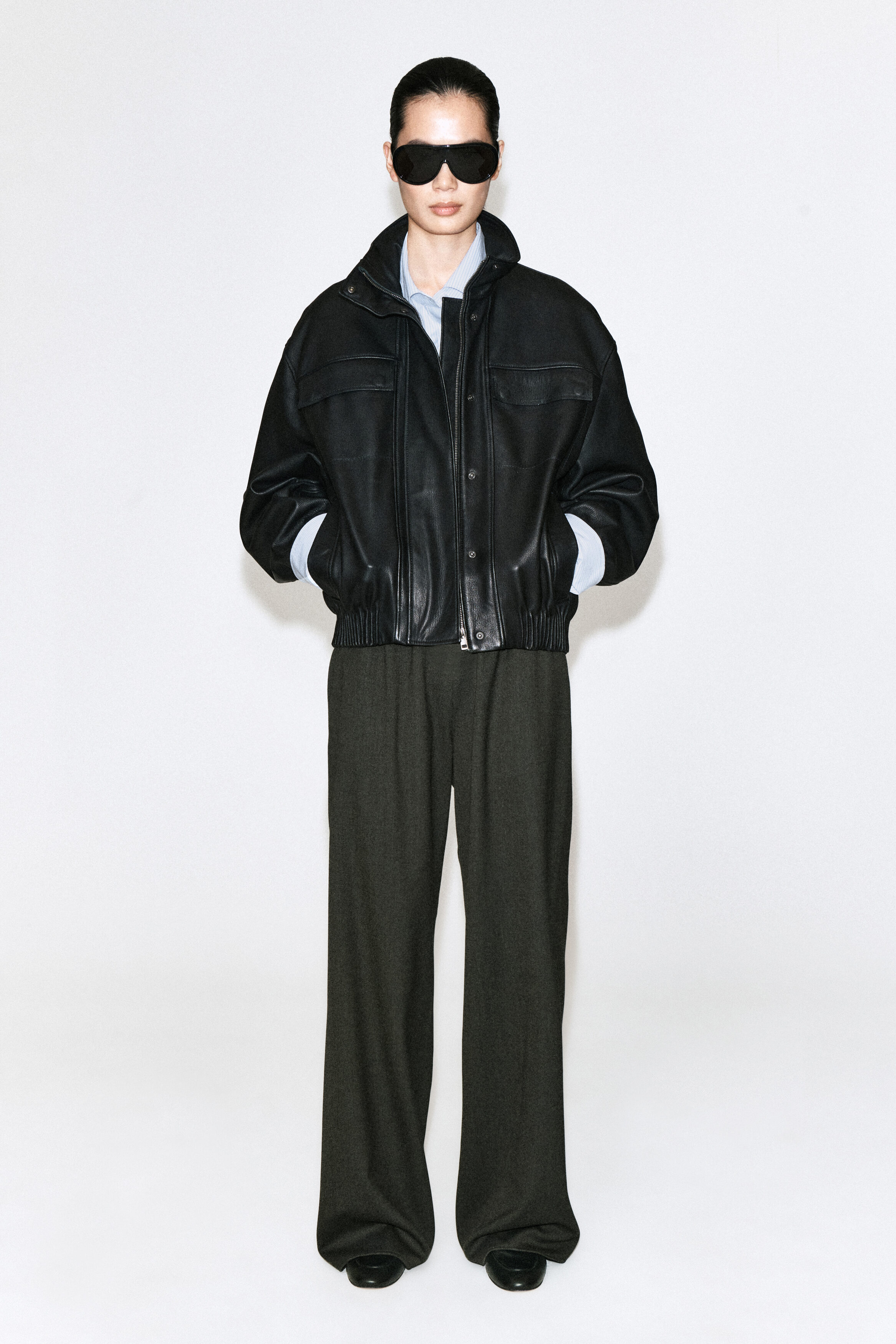 WOOL-BLEND WIDE-LEG PANTS - thumbnail 3