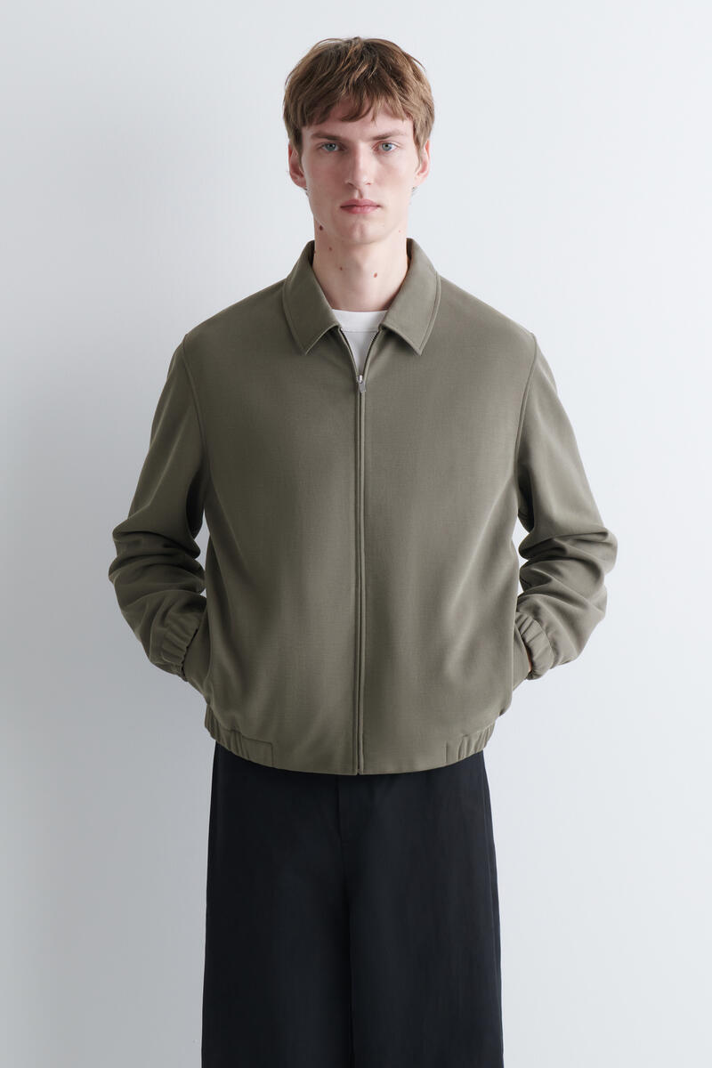 Bonded-Twill Harrington Jacket