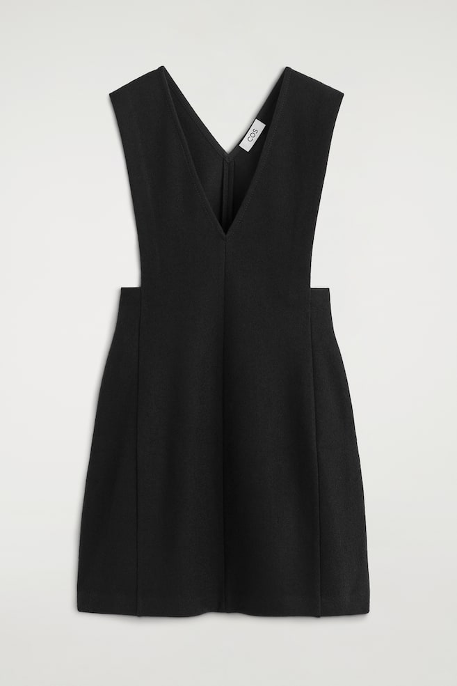 VESTIDO PETO CORTO MEZCLA LANA HERVIDA - NEGRO - 1