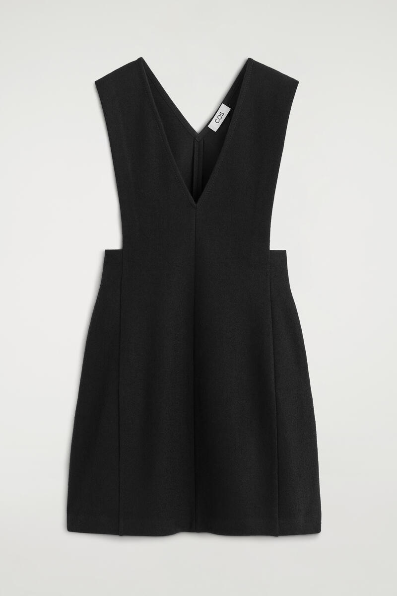 Boiled Wool-Blend Mini Pinafore Dress