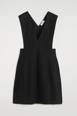 BOILED WOOL-BLEND MINI PINAFORE DRESS — BLACK 7