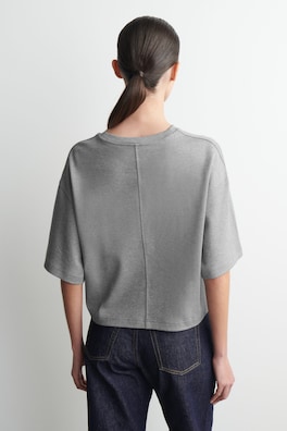 OVERSIZED BOXY COTTON T-SHIRT — GREY MÉLANGE 3