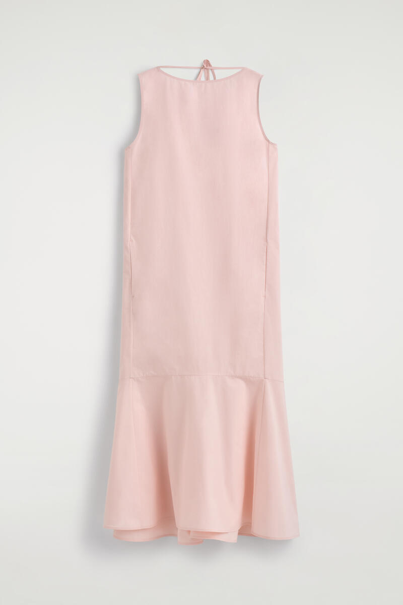 Dropped-Hem Cotton Midi Dress