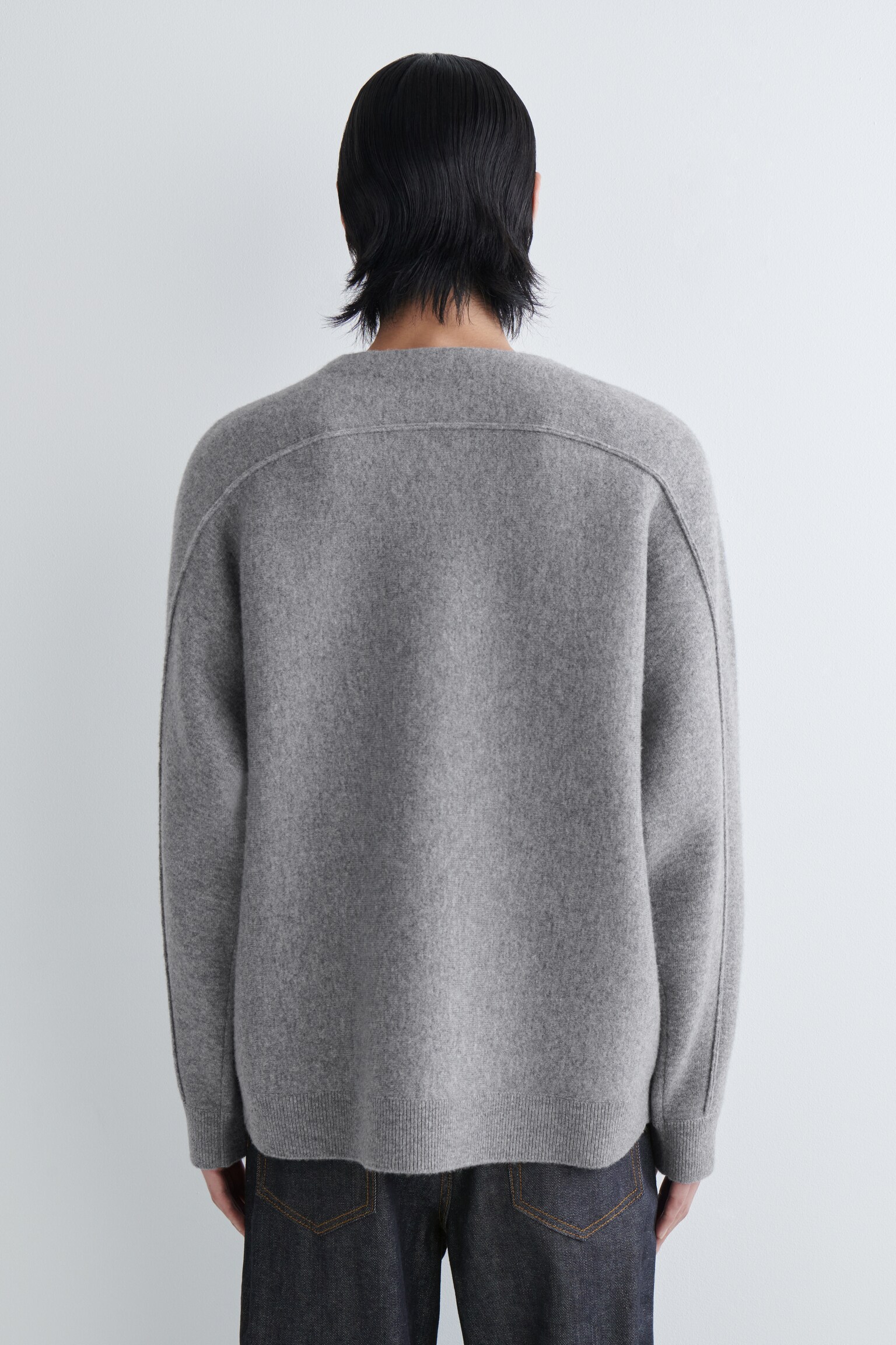 PULL HENLEY EN LAINE MÉRINOS DOUBLE FACE - GRIS - 6