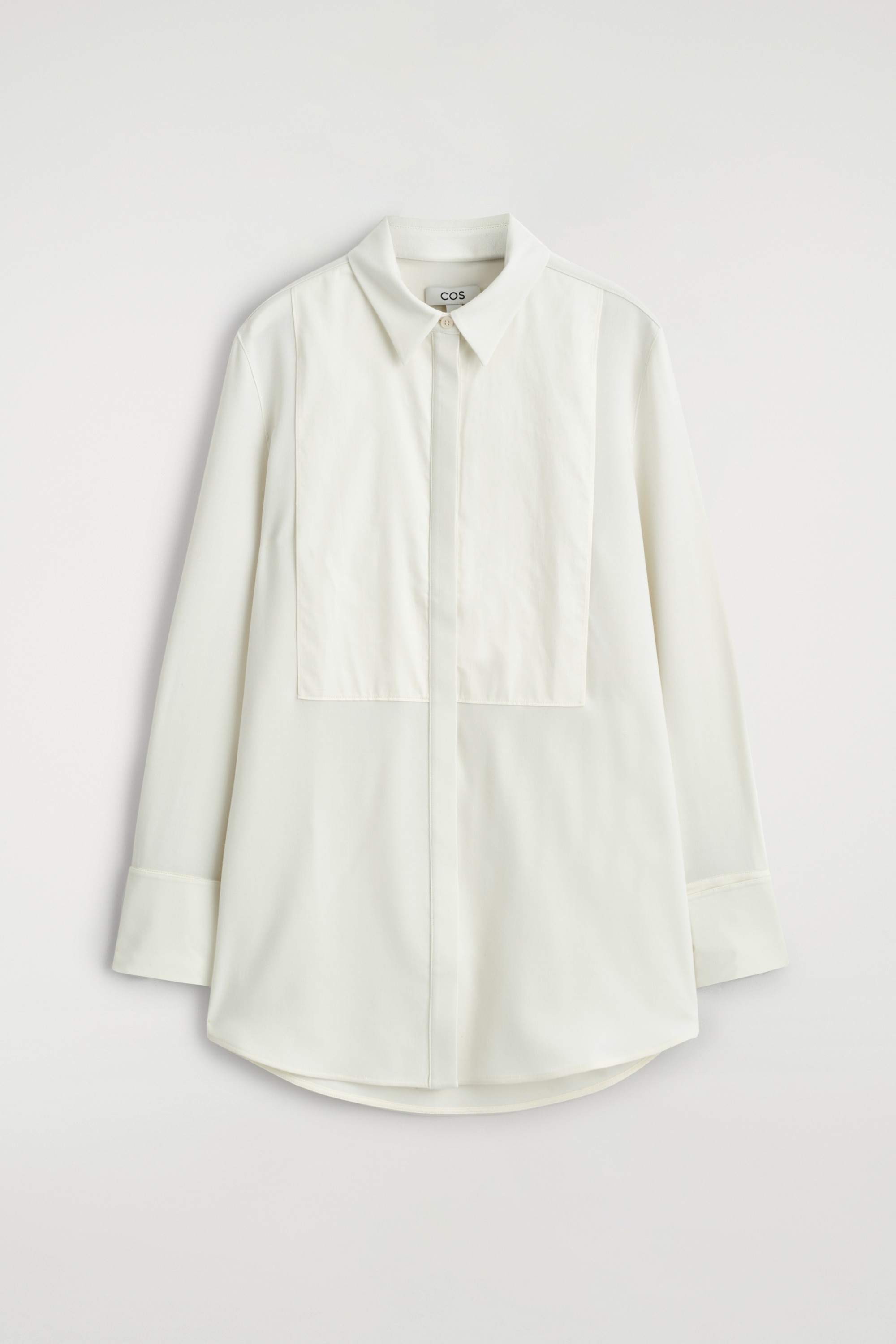 WOOL-BLEND TUXEDO SHIRT - BIANCO