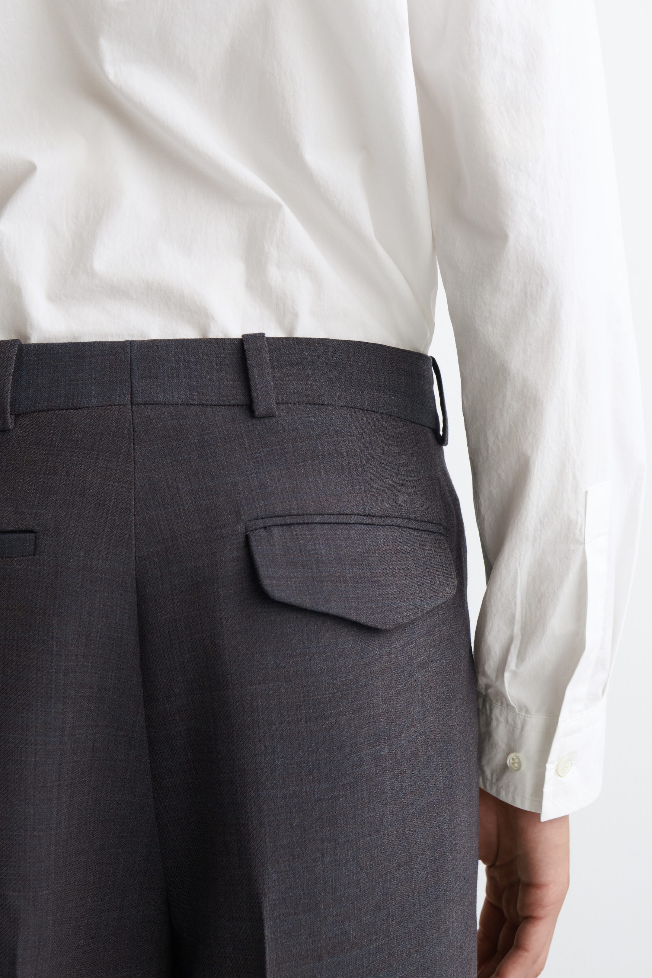 WOOL-BLEND STRAIGHT-LEG PANTS