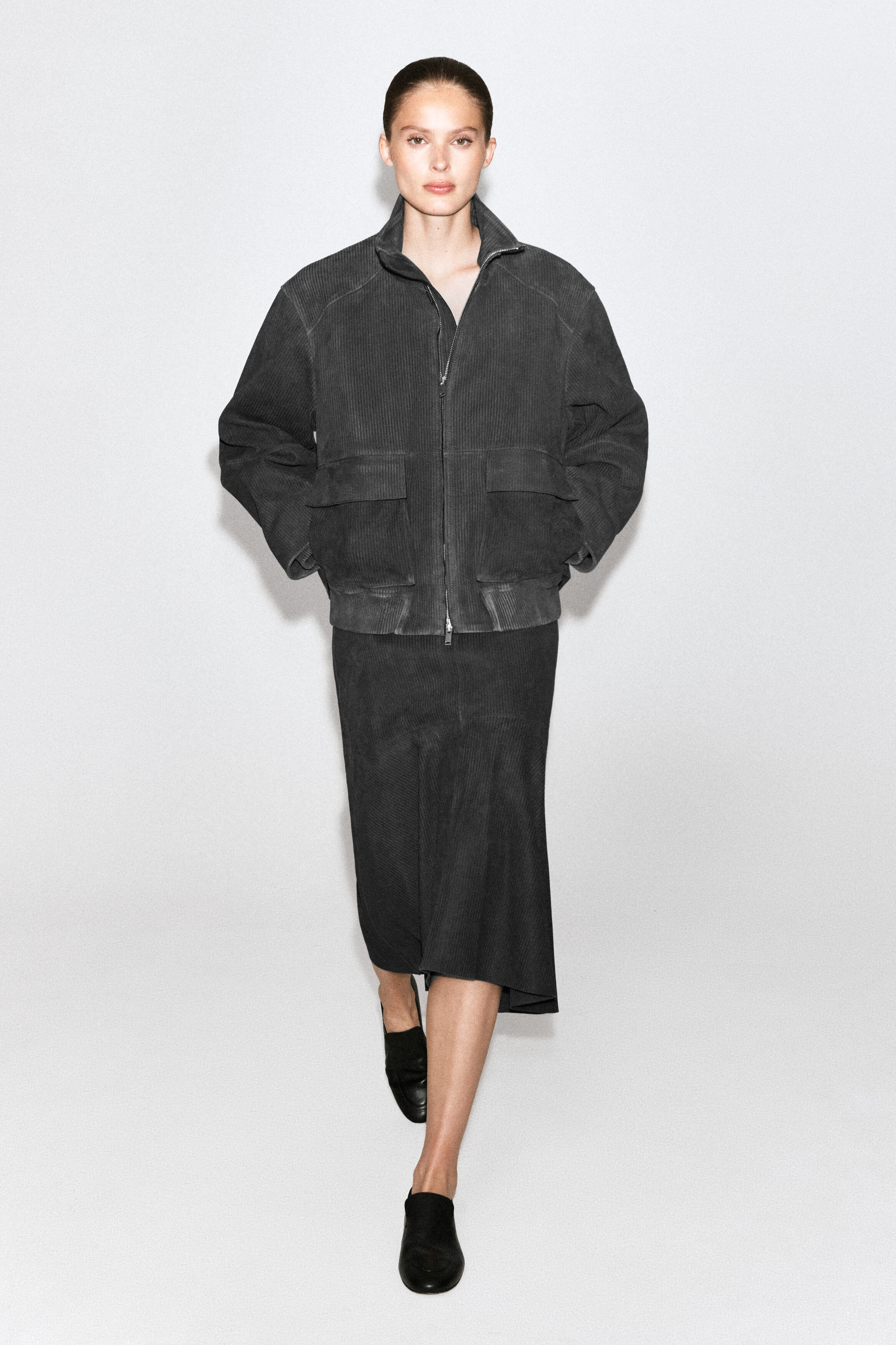 CORDED SUEDE PADDED JACKET - thumbnail 2
