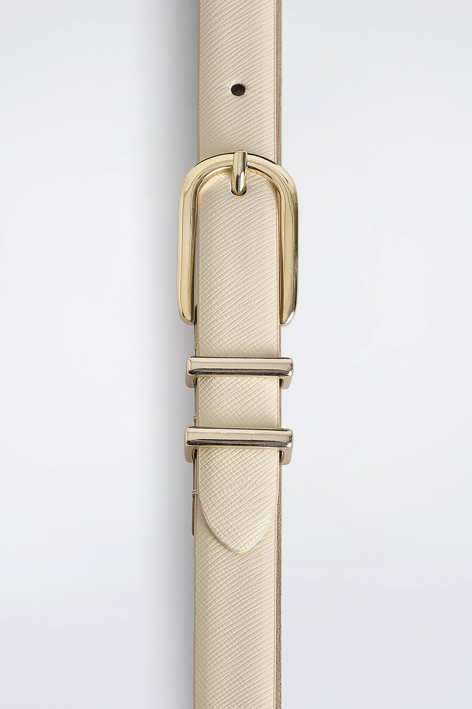 CINTURA IN PELLE SAFFIANO - CREMA/NERO - 3