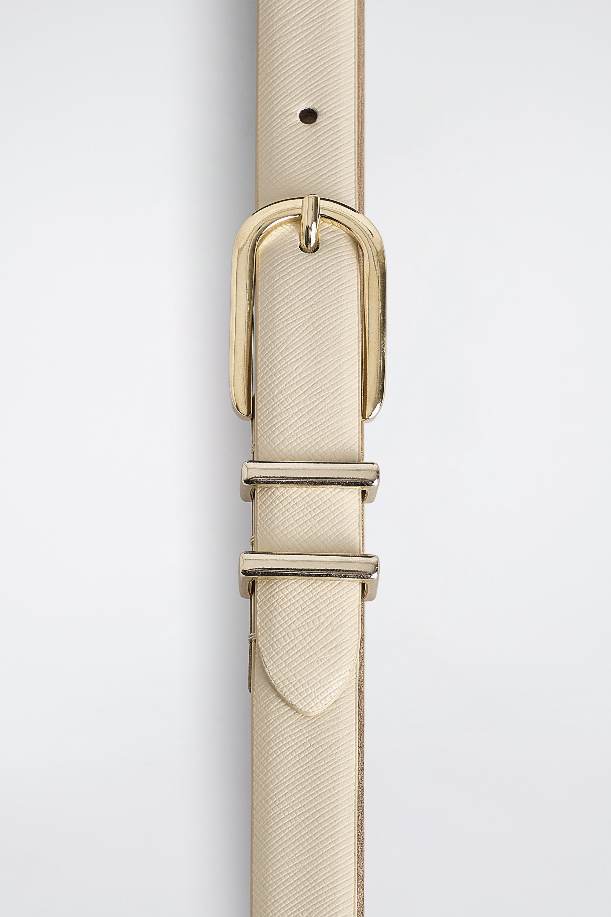 SAFFIANO LEATHER BELT - CREAM | COS US