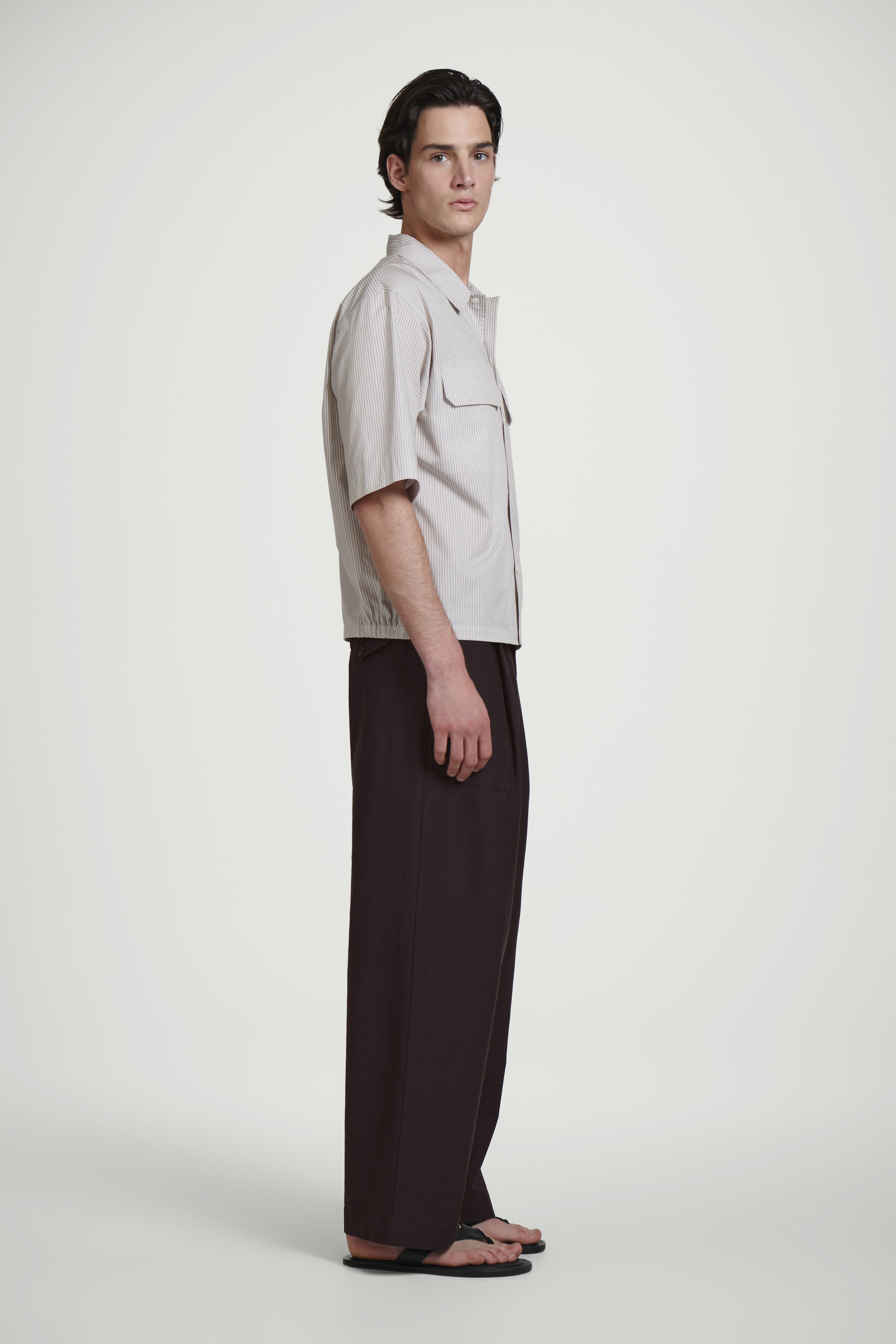 Ingrandisci l'immagine: RELAXED FLAP-POCKET UTILITY SHIRT - MOLE / PINK / STRIPED - UOMO | H&M CH 3