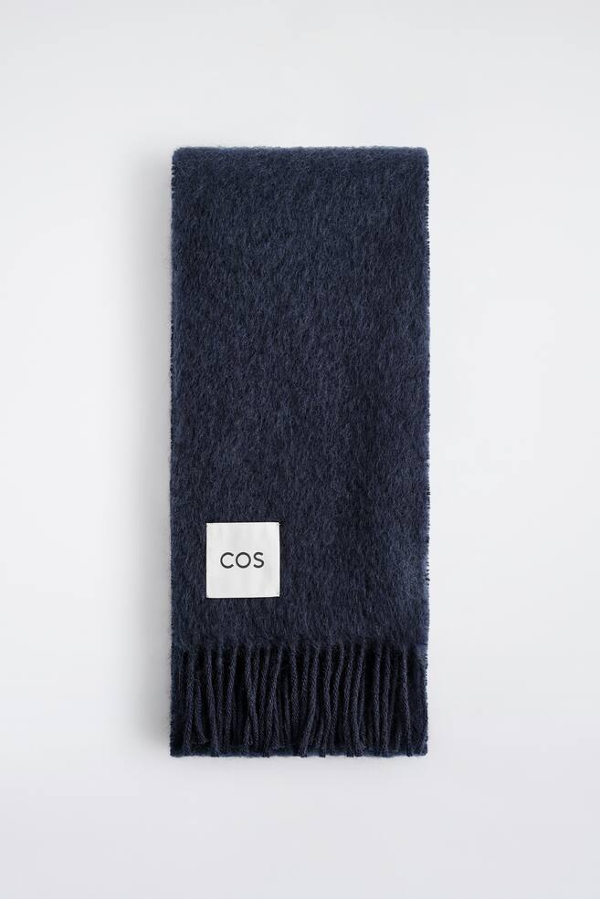 BUFANDA DE MOHAIR DESFLECADA - AZUL MARINO/CAQUI OSCURO - 1