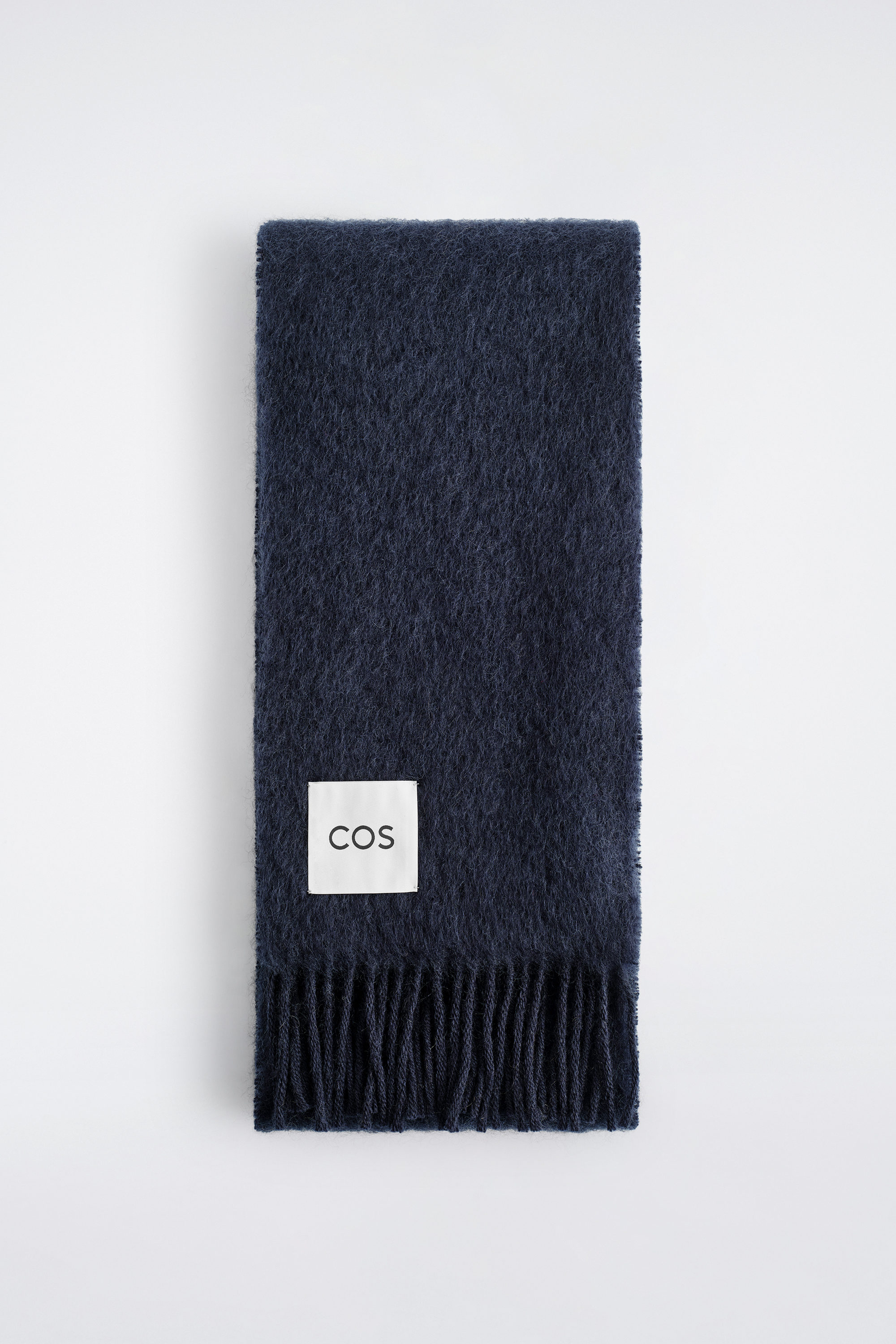 FRINGED MOHAIR SCARF - NAVY | COS US