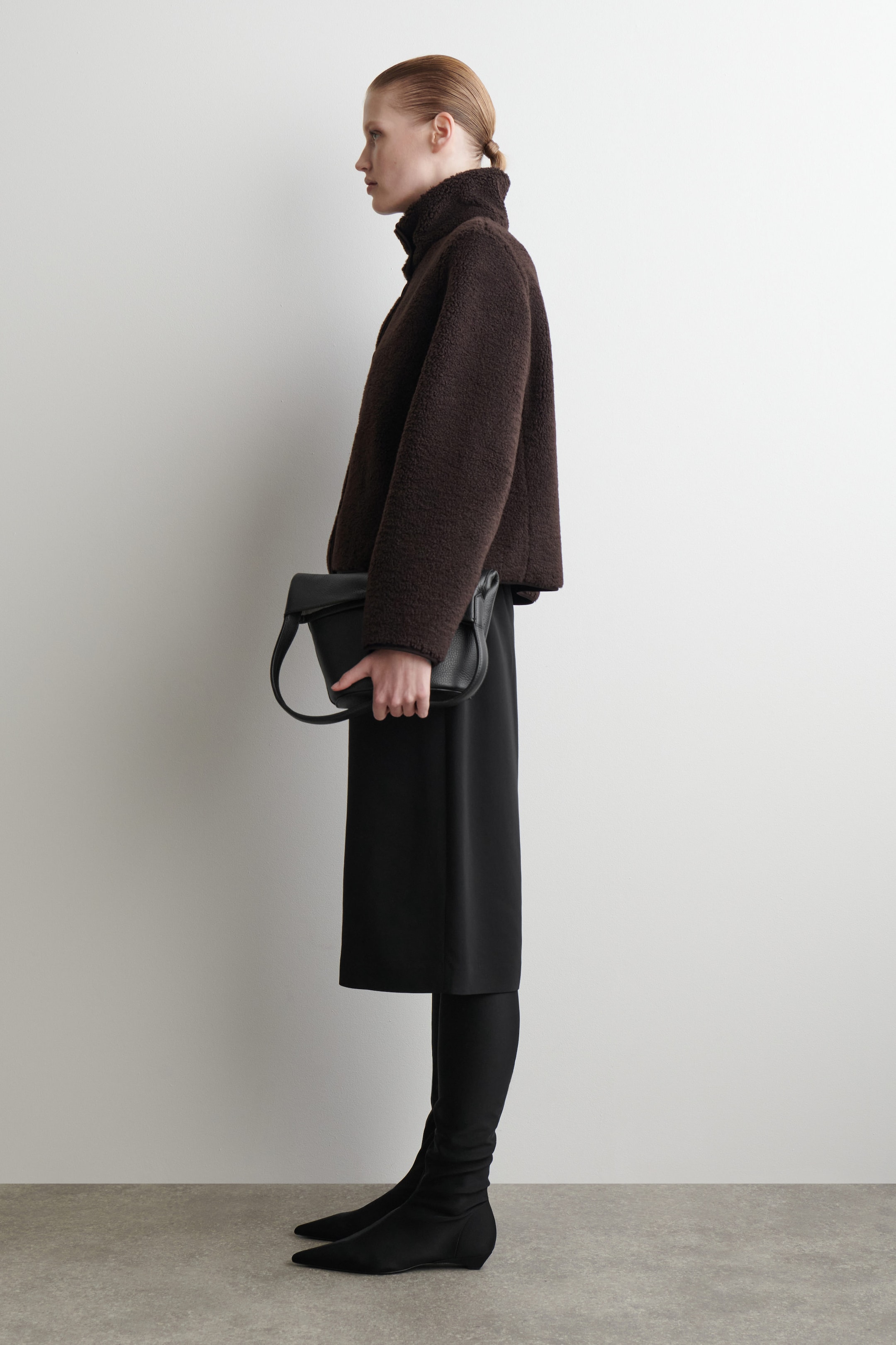 FUNNEL-NECK TEDDY JACKET