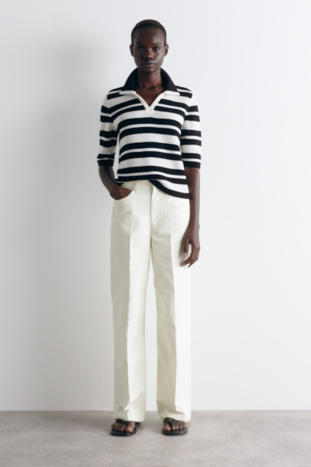 OPEN-KNIT POLO SHIRT
