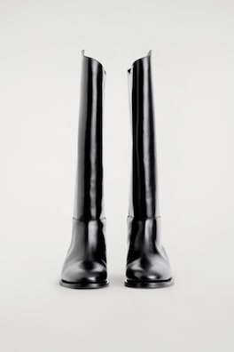 LEATHER RIDING BOOTS — BLACK 1