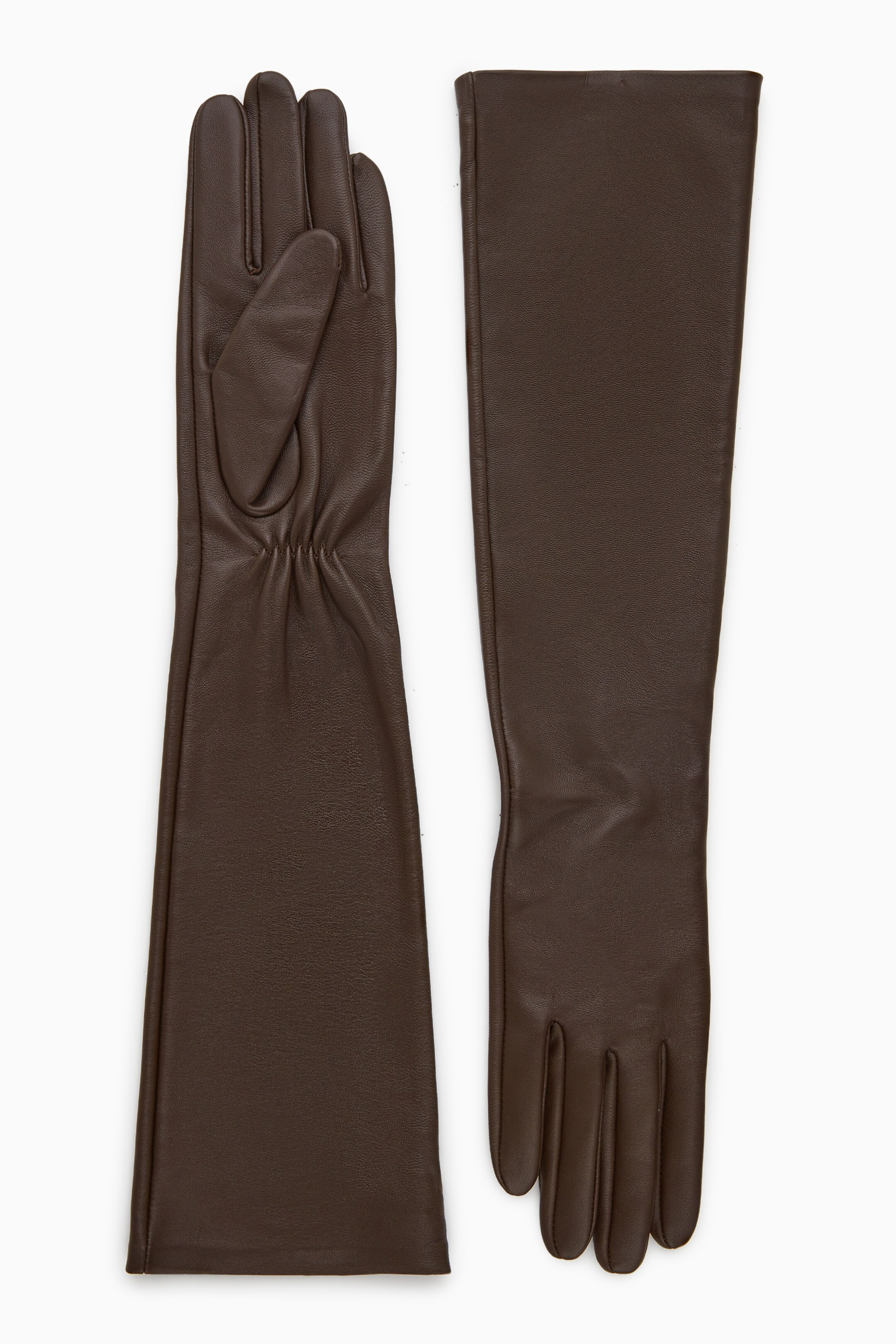 Näytä suurempi kuva: LONG LEATHER GLOVES - DARK BROWN - NAISET | H&M FI 1