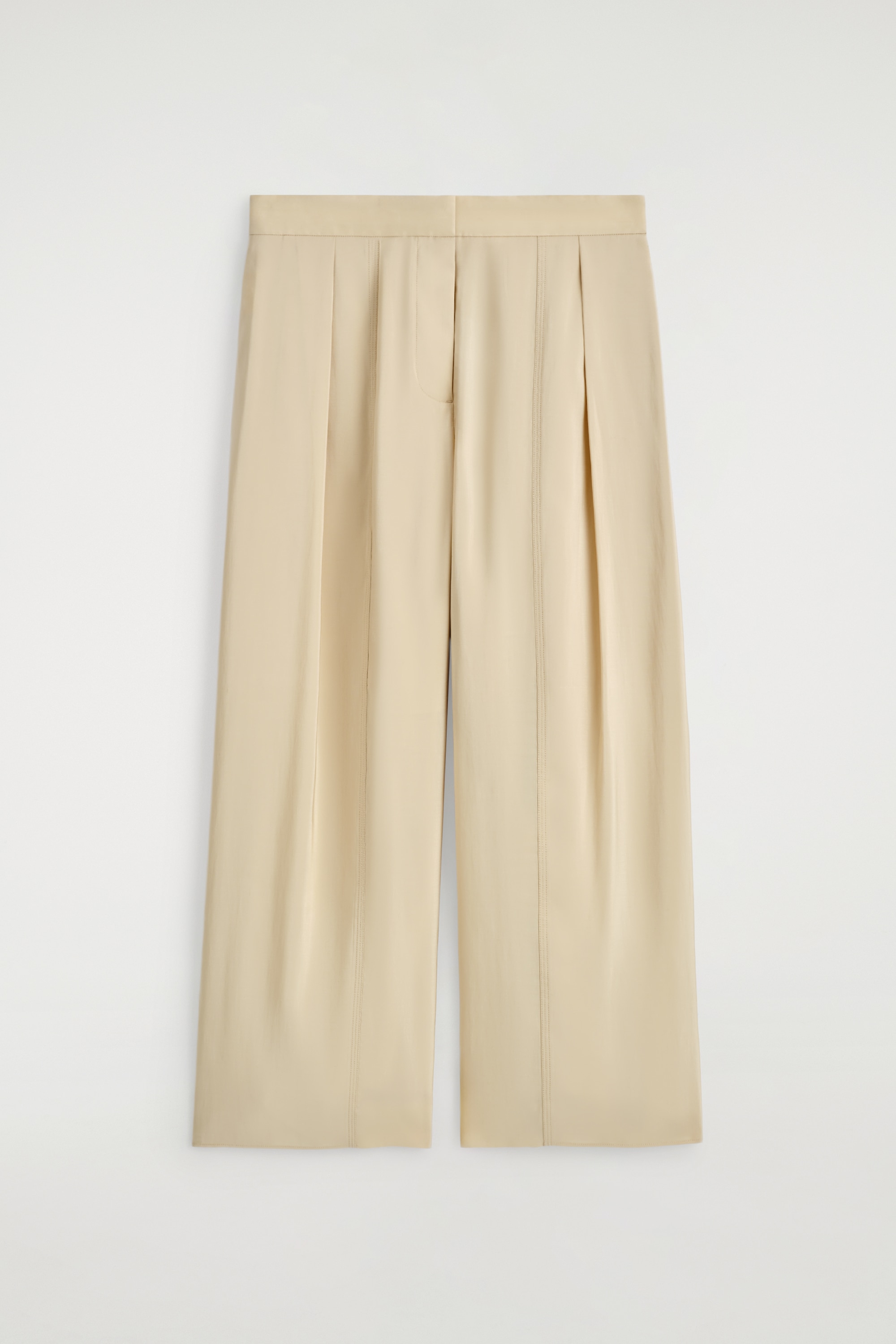 PANTALONI CULOTTE PLISSÉ FLUIDI - BEIGE/BLU