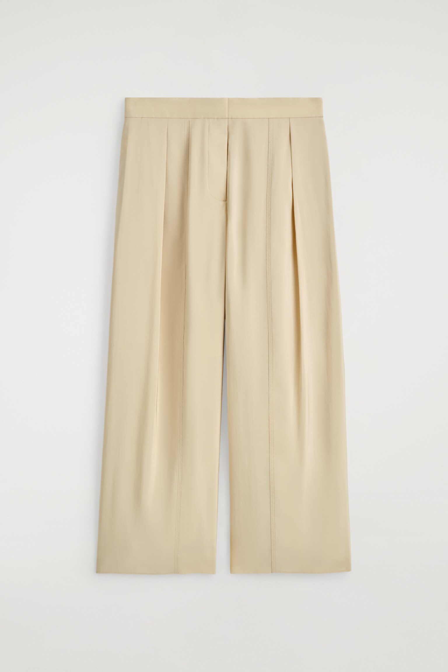 PANTALÓN CULOTTE FLUIDO - BEIGE/AZUL - 2