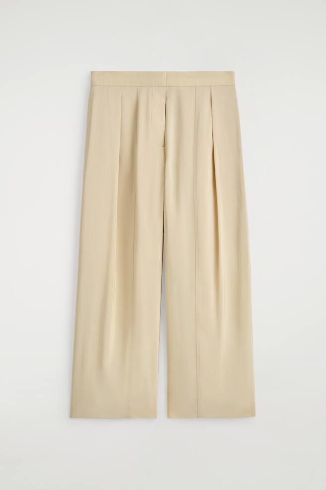 FLIEßENDE CULOTTES MIT FALTEN - BEIGE - 1
