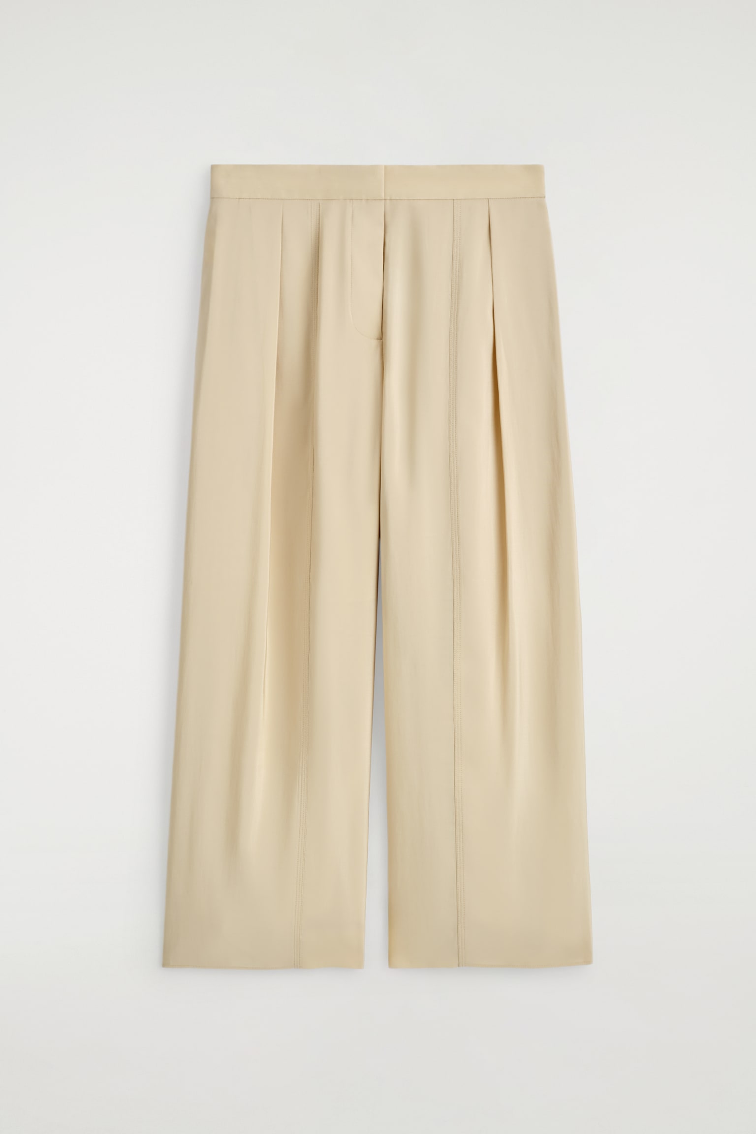 PANTALONI CULOTTE PLISSÉ FLUIDI - BEIGE/BLU - 2