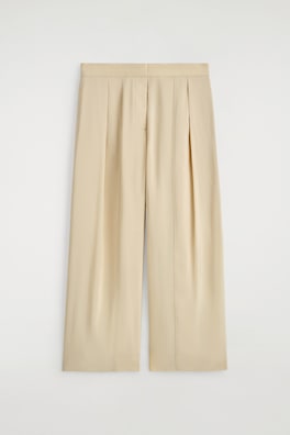 FLUID PLEATED CULOTTES — BEIGE 2
