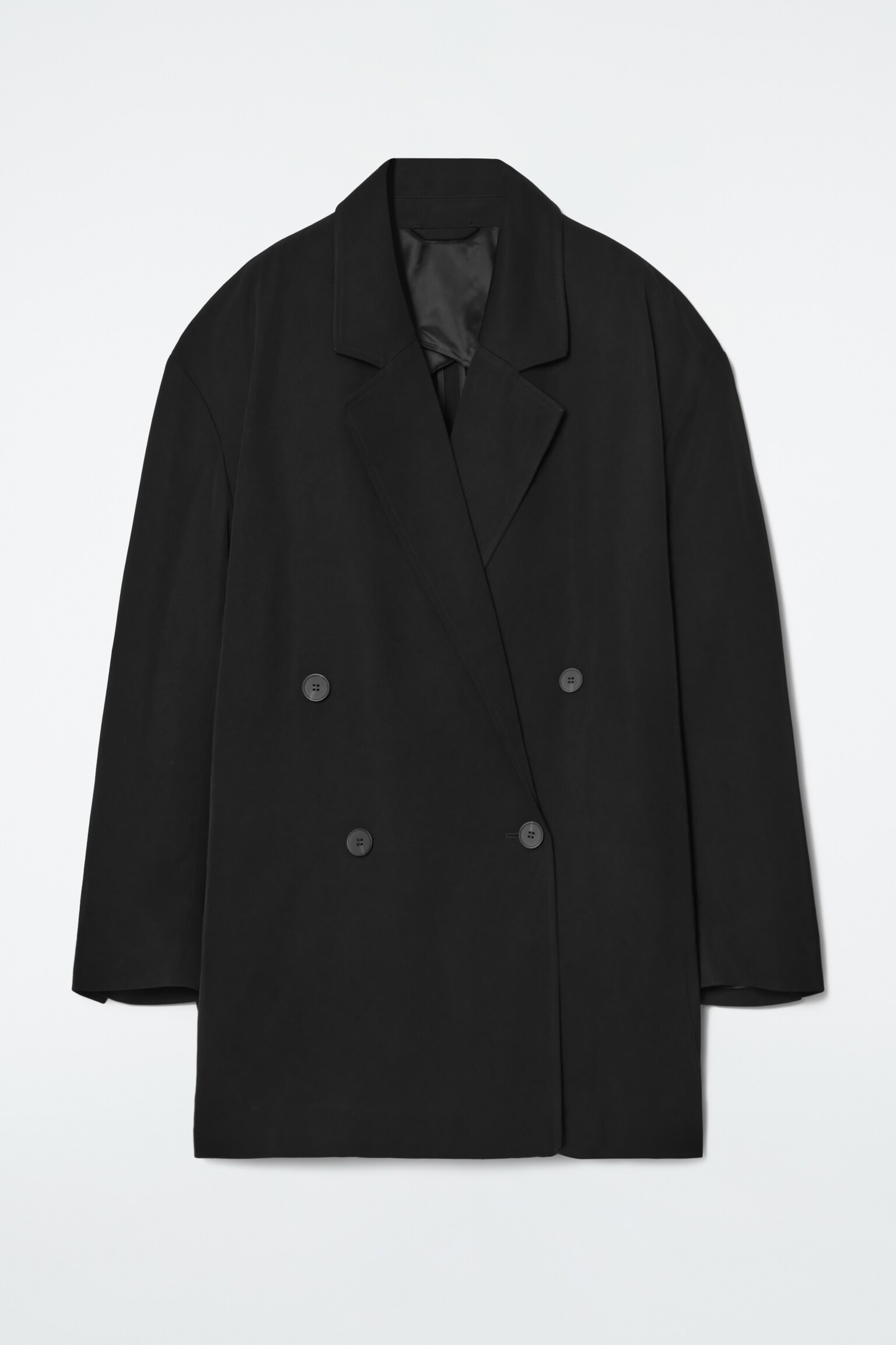 BLAZER CROISÉ OVERSIZE DRAPÉ - NOIR