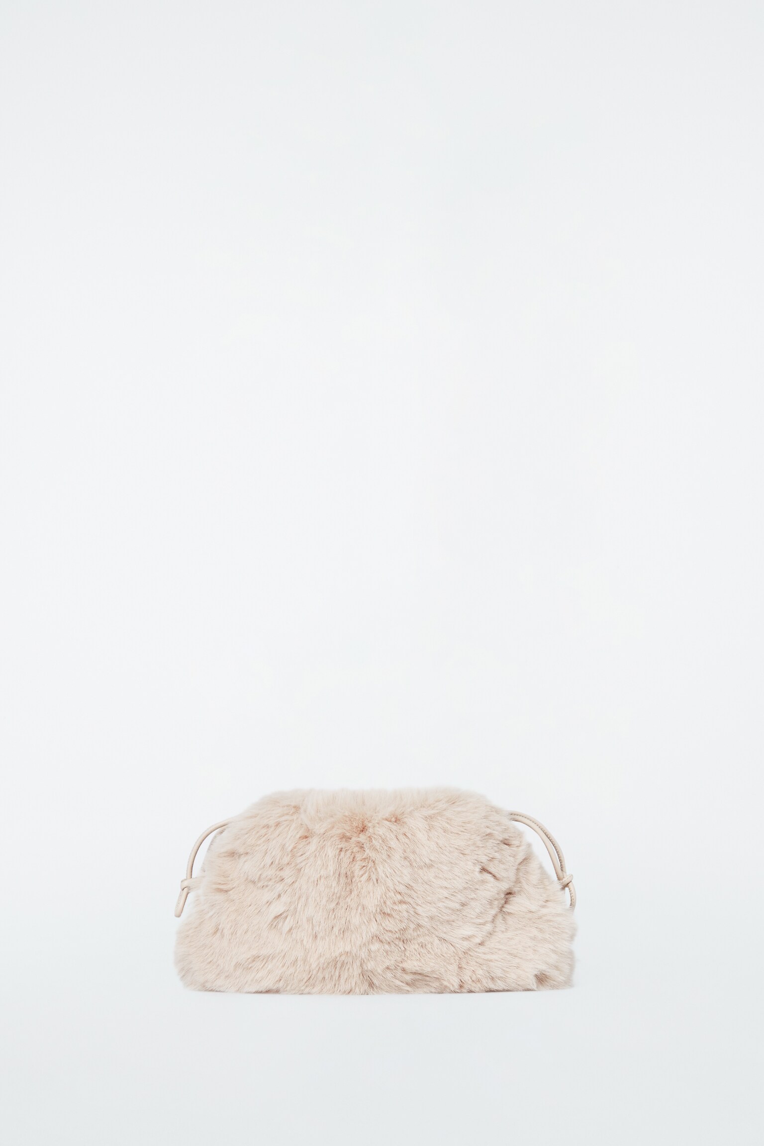 CAVATELLI MINI CLUTCH BAG - FAUX FUR - OFF-WHITE/PALE GREEN