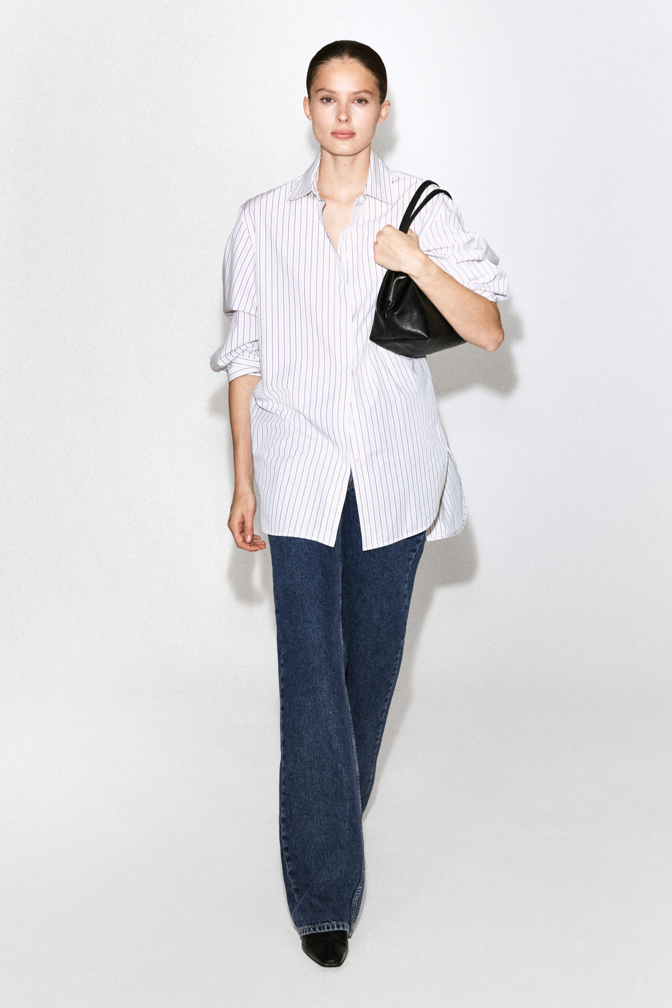 CUTAWAY-COLLAR STRIPED COTTON-BLEND SHIRT - thumbnail 8