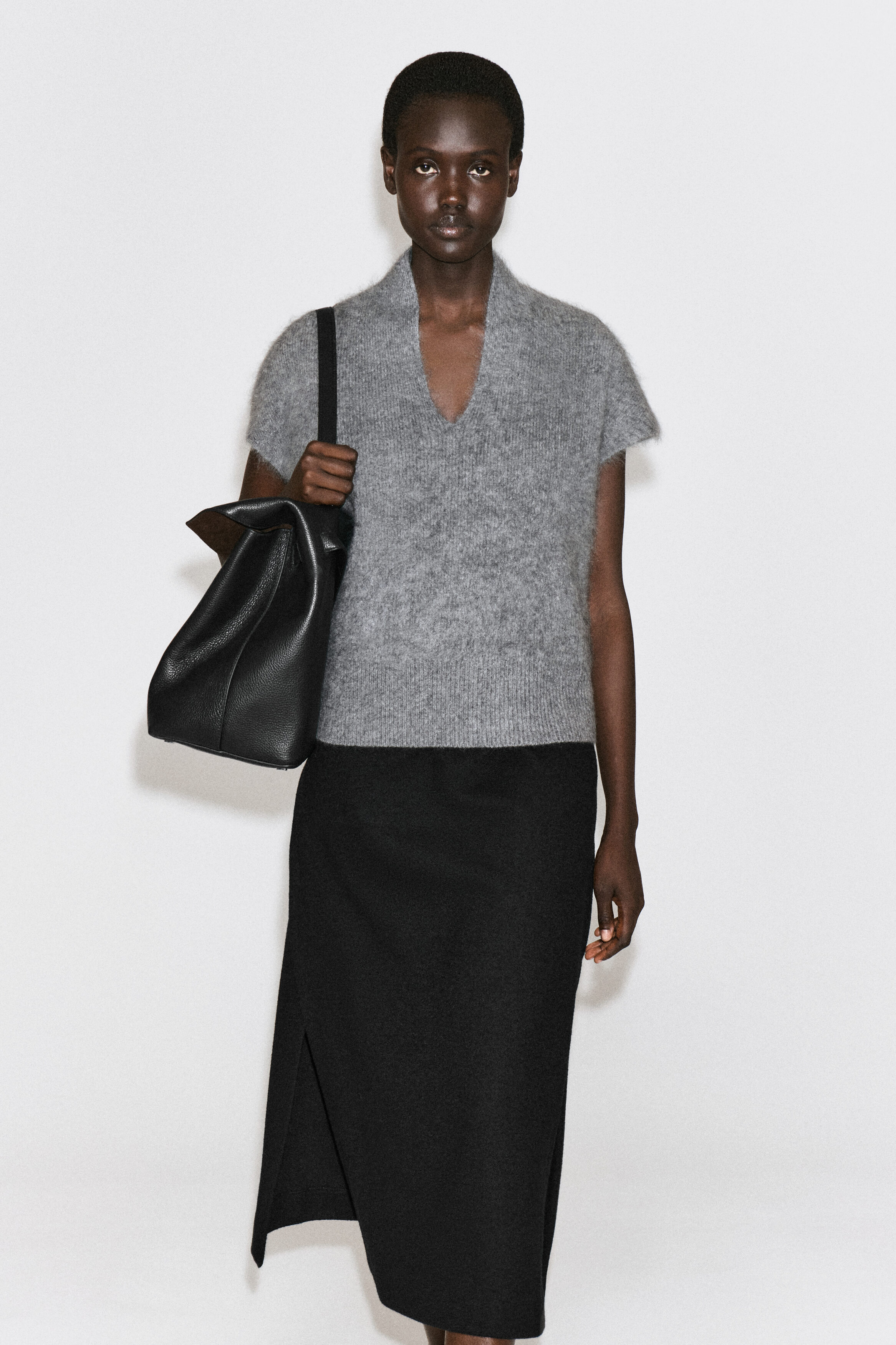 Draped Brushed Merino Wool Top by COS