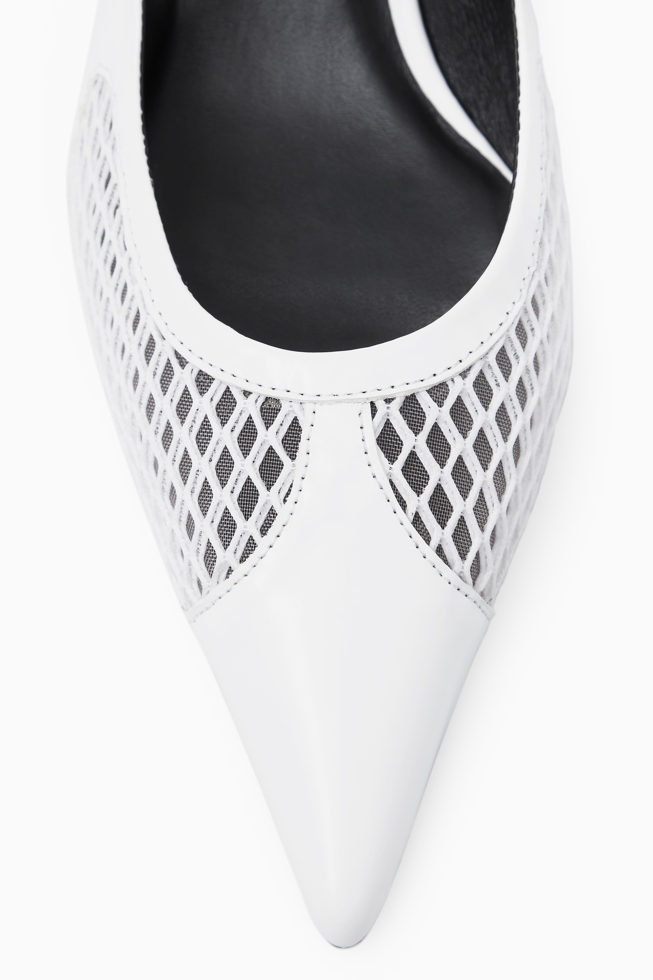 View larger image: POINTED MESH SLINGBACK KITTEN HEELS - OFF-WHITE - Ladies | H&M GB 6