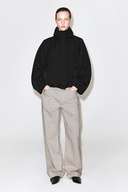 NYLON mock-NECK JACKET — BLACK 1
