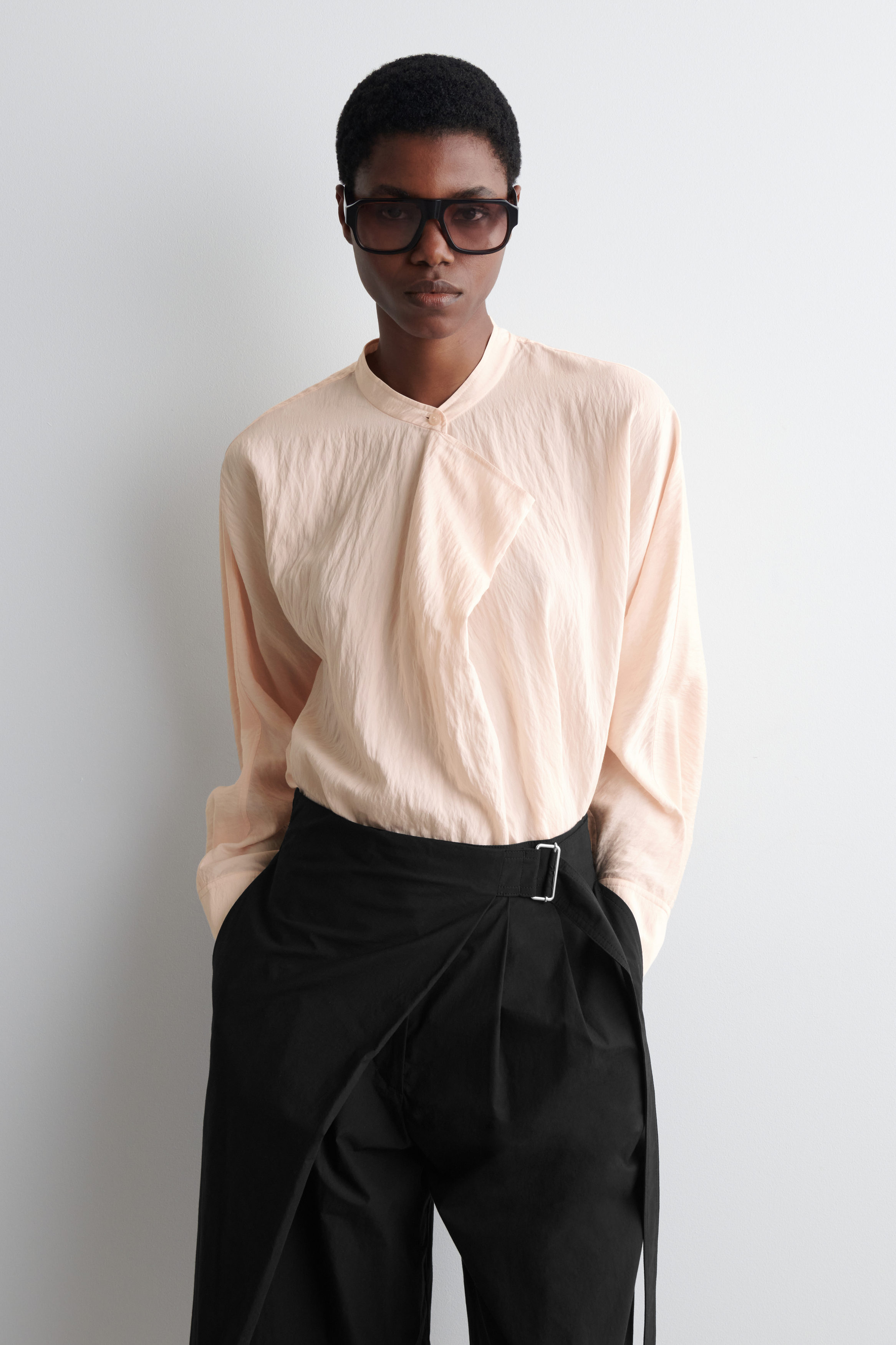 DRAPED BLOUSE - APRICOT | COS
