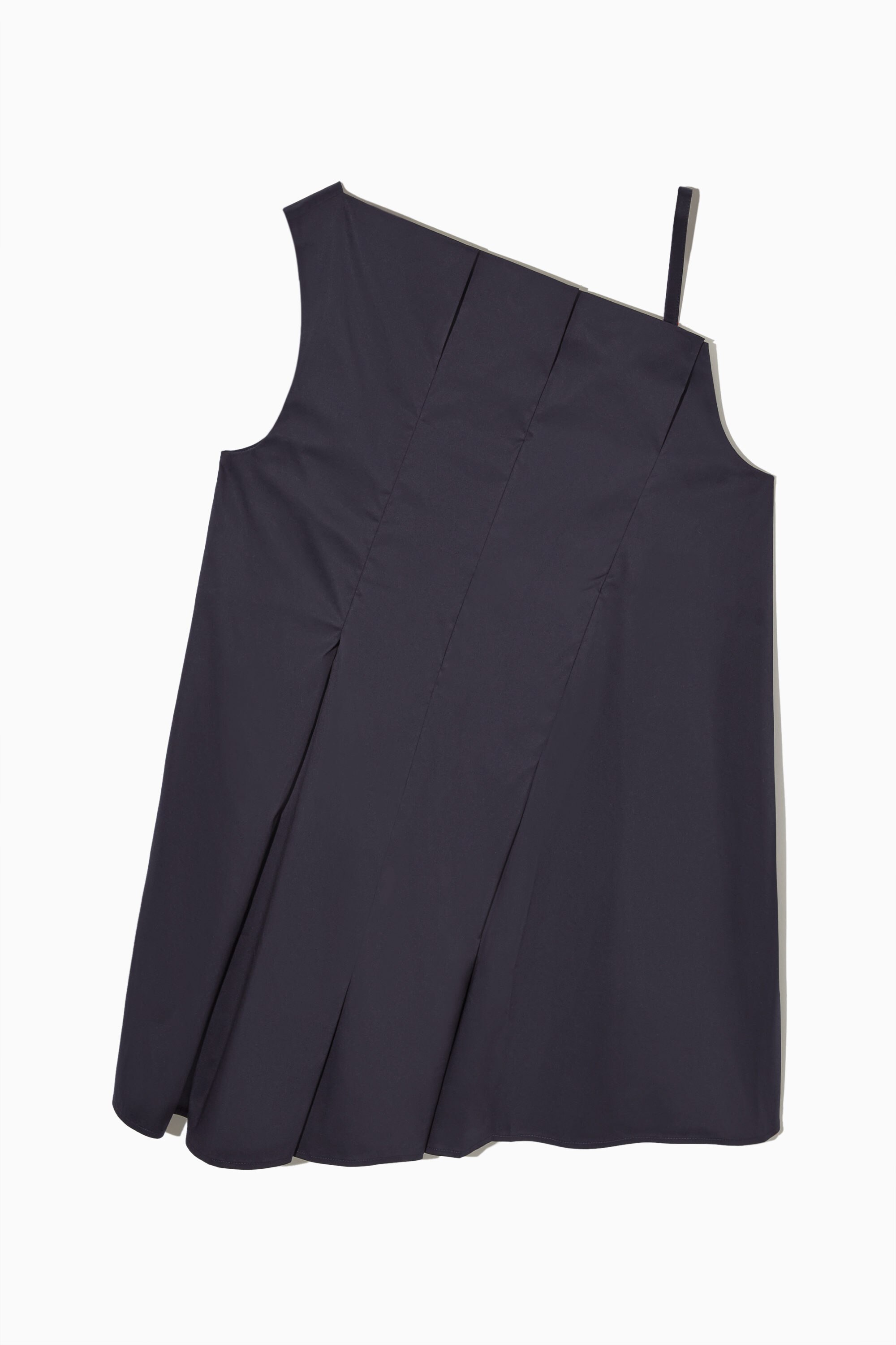 ASYMMETRIC PLEATED SLEEVELESS TOP - NAVY | COS