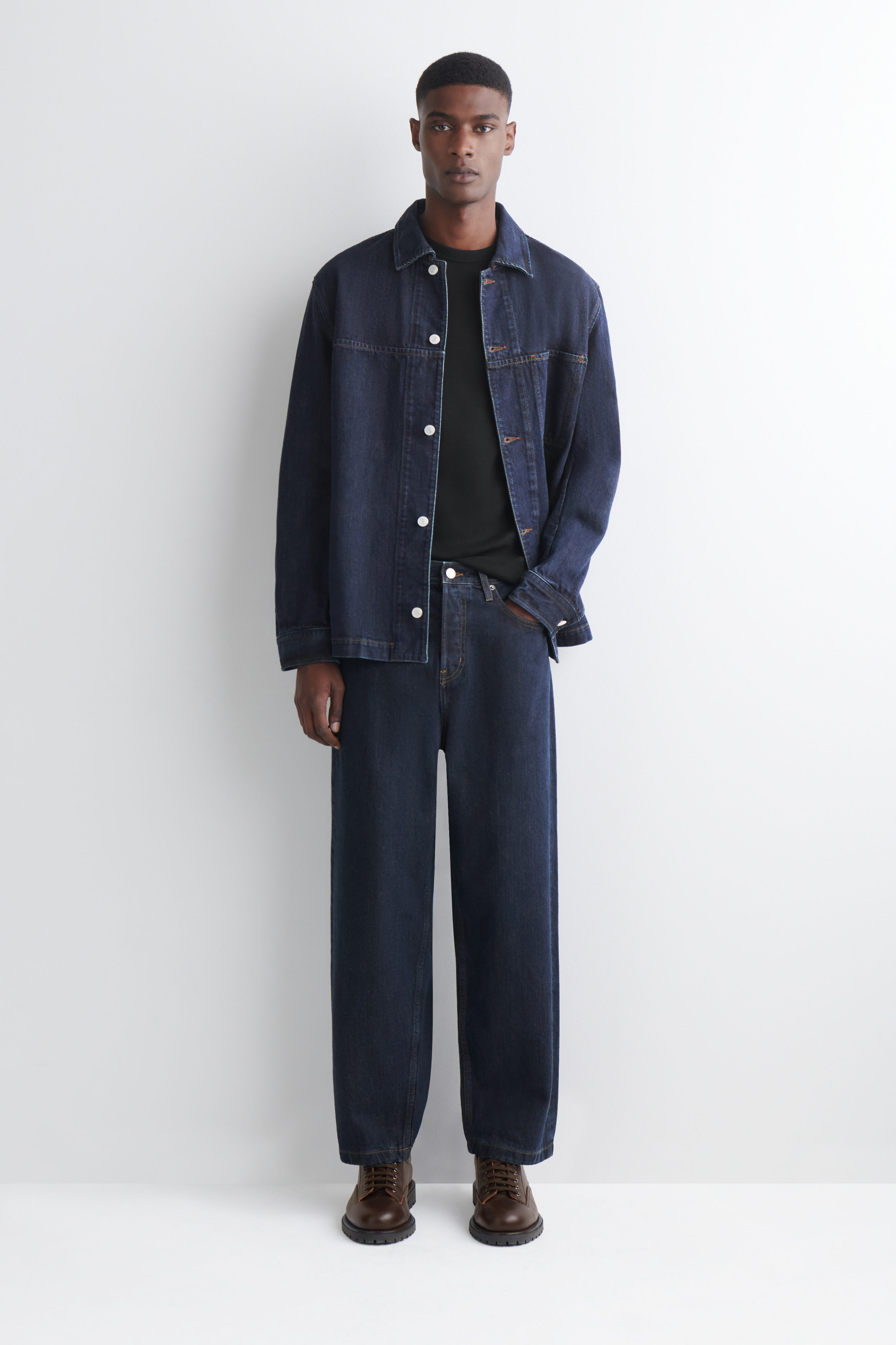 SLIM RIBBED COTTON T-SHIRT - BLACK | COS GB