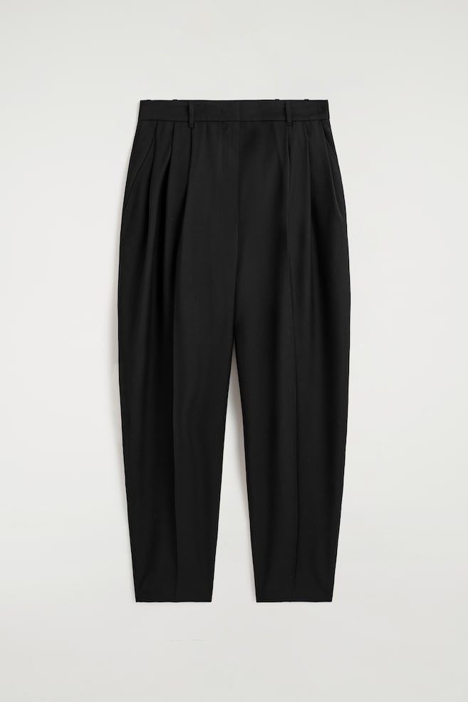 PANTALÓN DE PINZAS MEZCLA LANA - NEGRO - 1