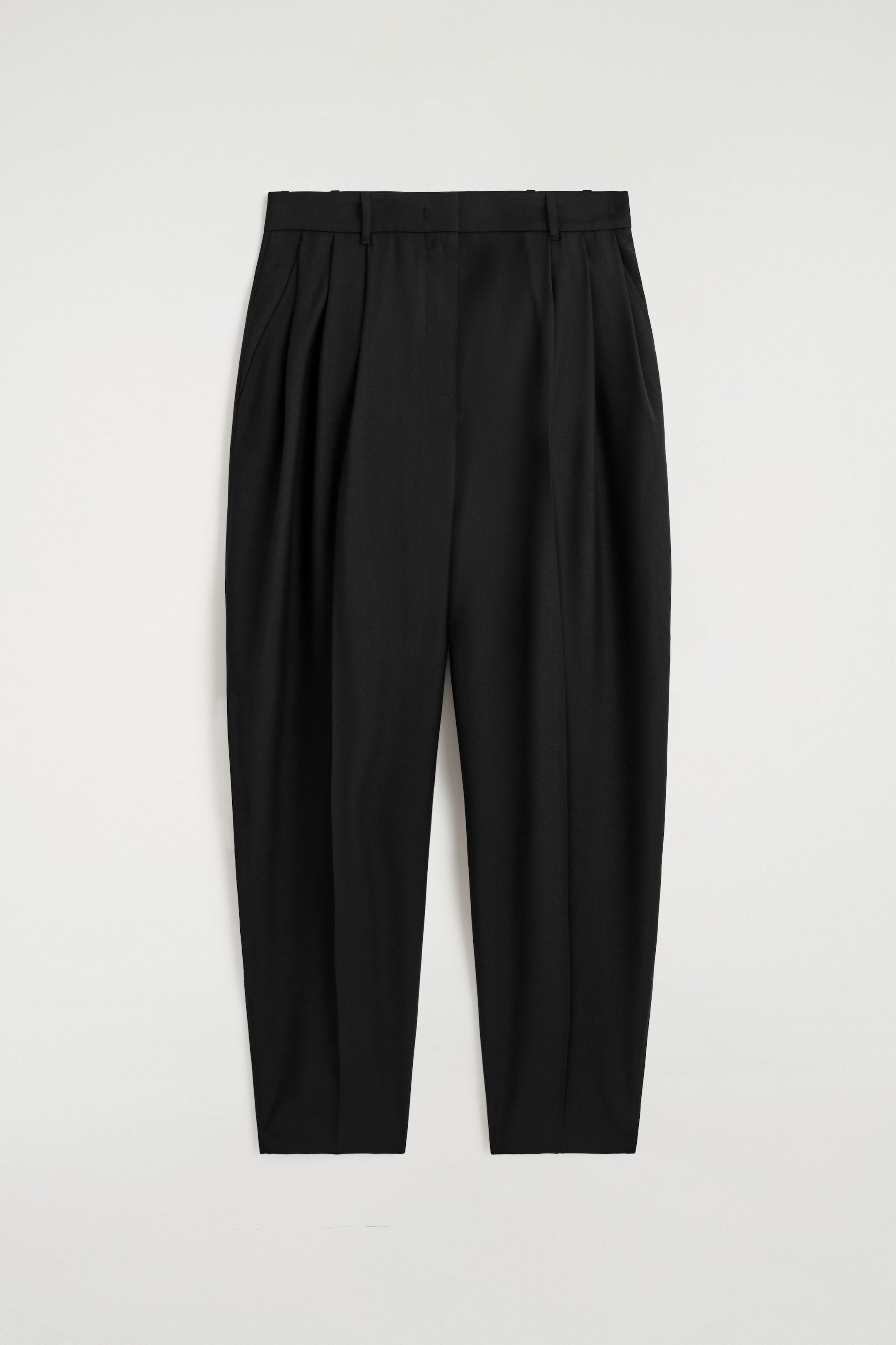 PLEATED WOOL-BLEND TULIP PANTS