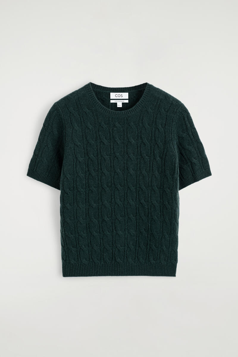 Cable-Knit Cashmere T-Shirt