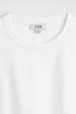 RELAXED JERSEY INTERLOCK LONG-SLEEVED T-SHIRT — WHITE 6