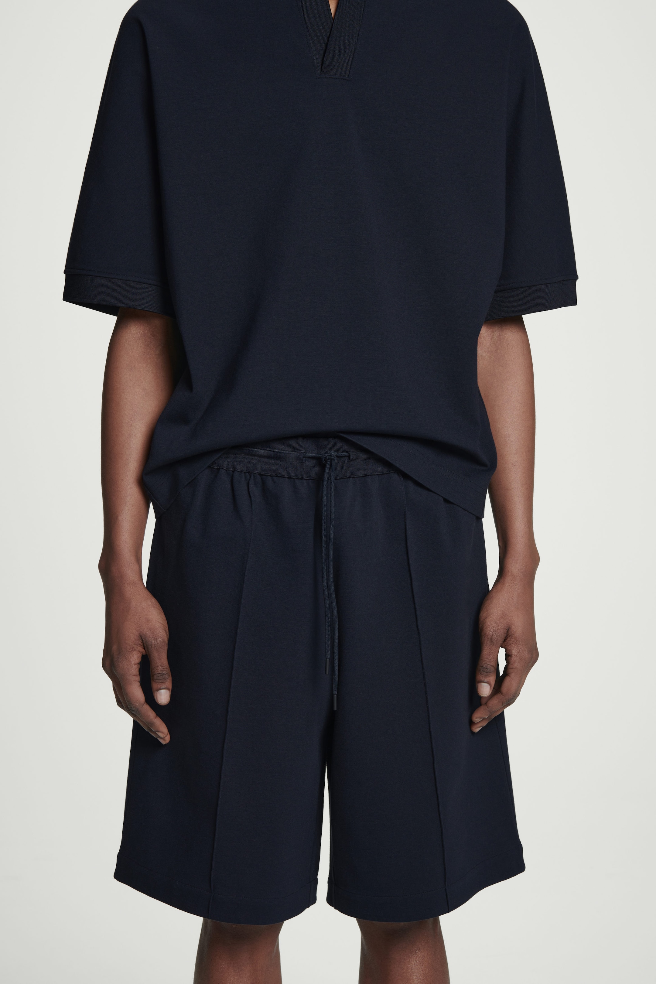 MERCERISED-JERSEY TRACK SHORTS