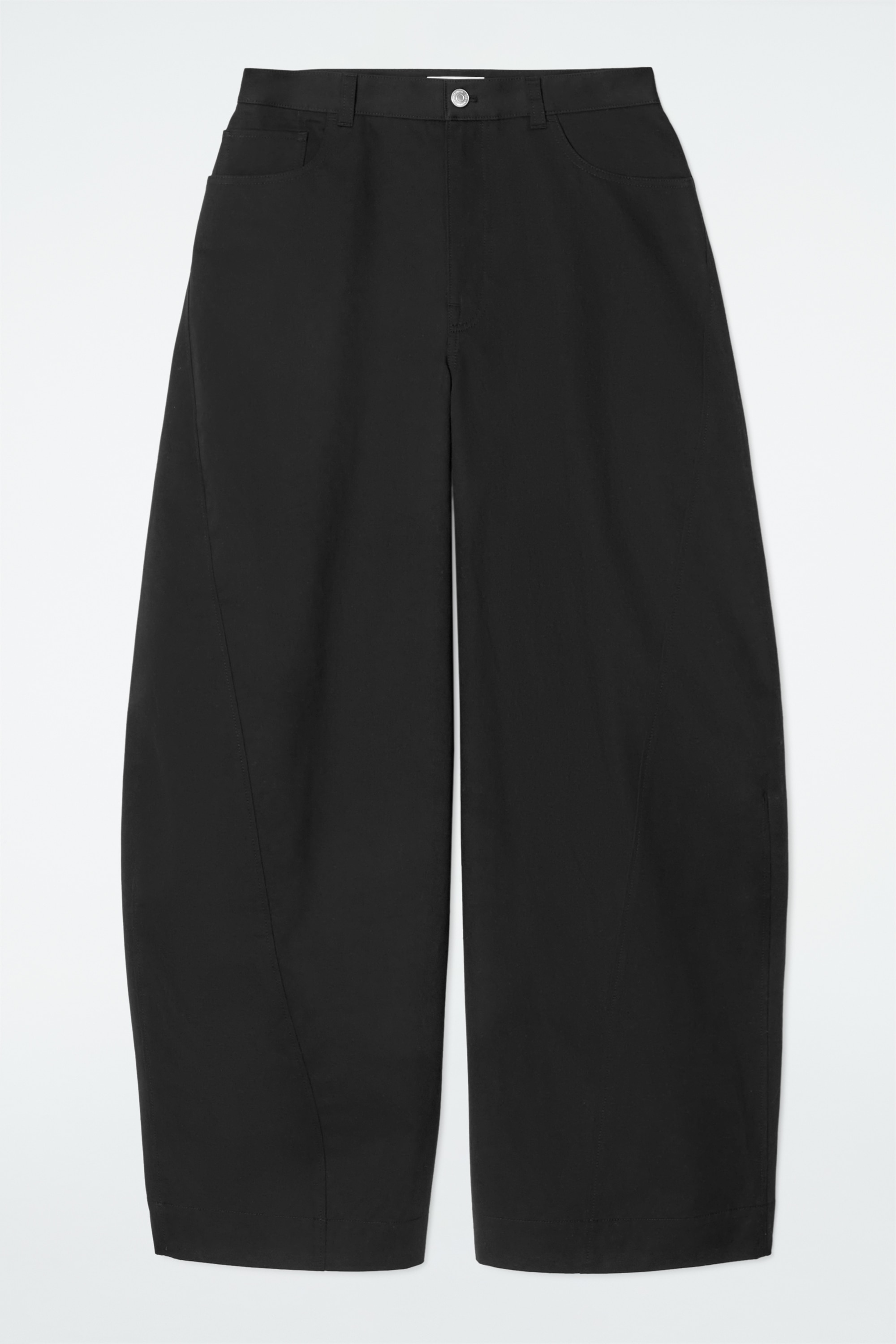 DECONSTRUCTED COTTON BARREL-LEG TROUSERS - PRETO/AZUL