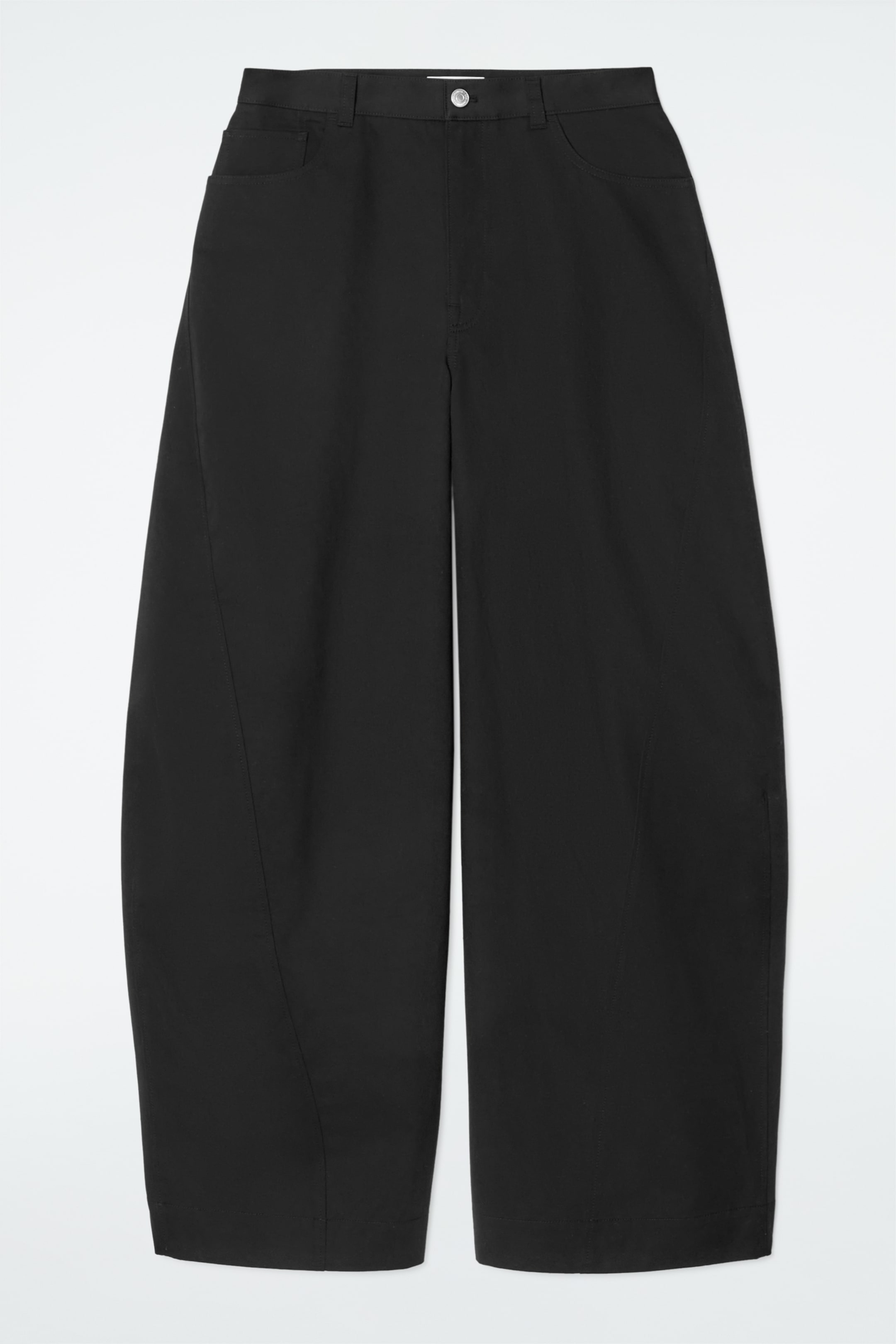 Zobacz większy obraz: SPODNIE Z NOGAWKAMI TYPU BARREL Z BAWEŁNY - CZARNY - ONA | H&M PL 5