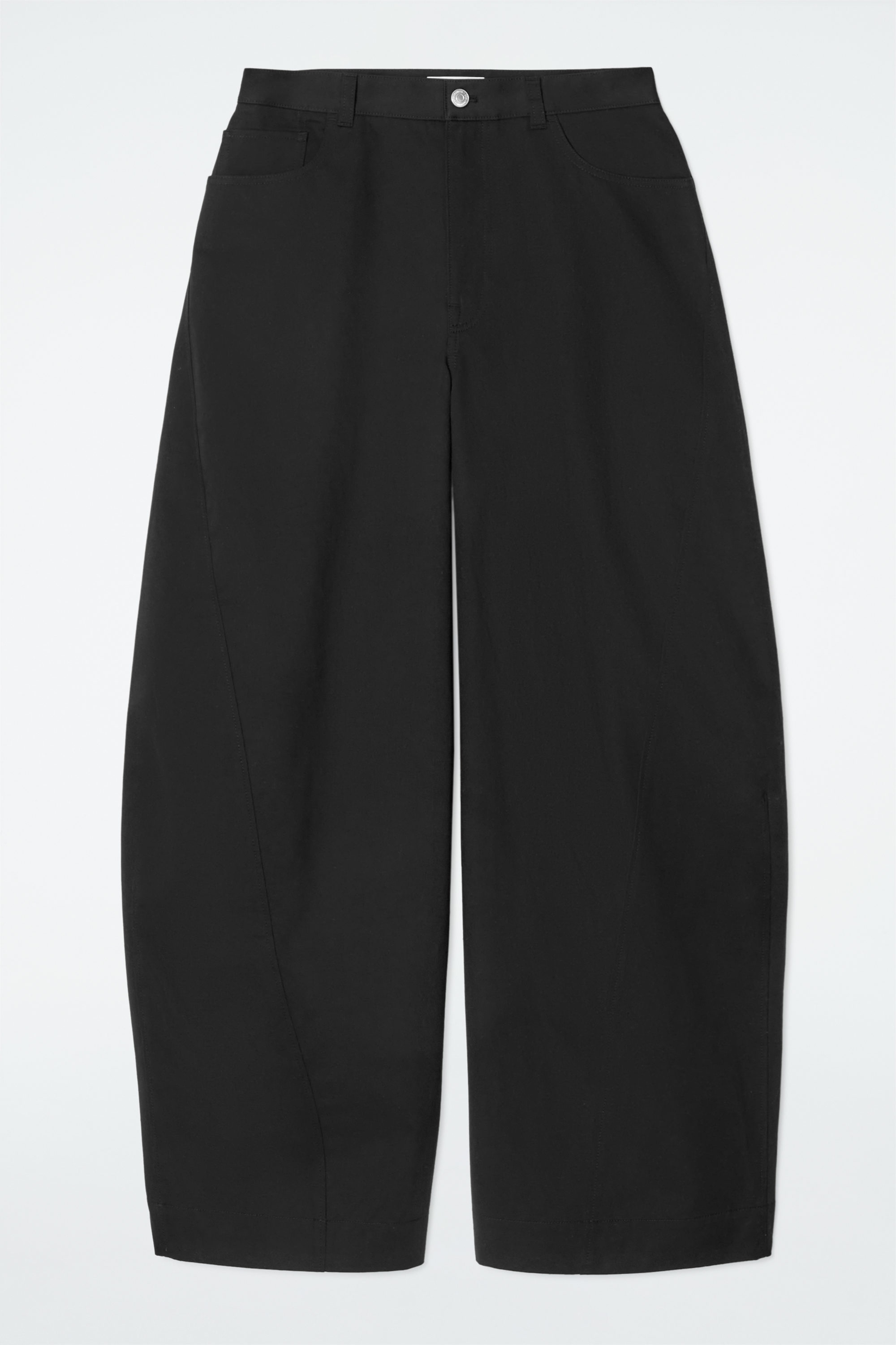 新品未使用完売品【COS】BARREL-LEG COTTON TROUSERS COTTON BARREL-LEG PANTS - BLACK | COS