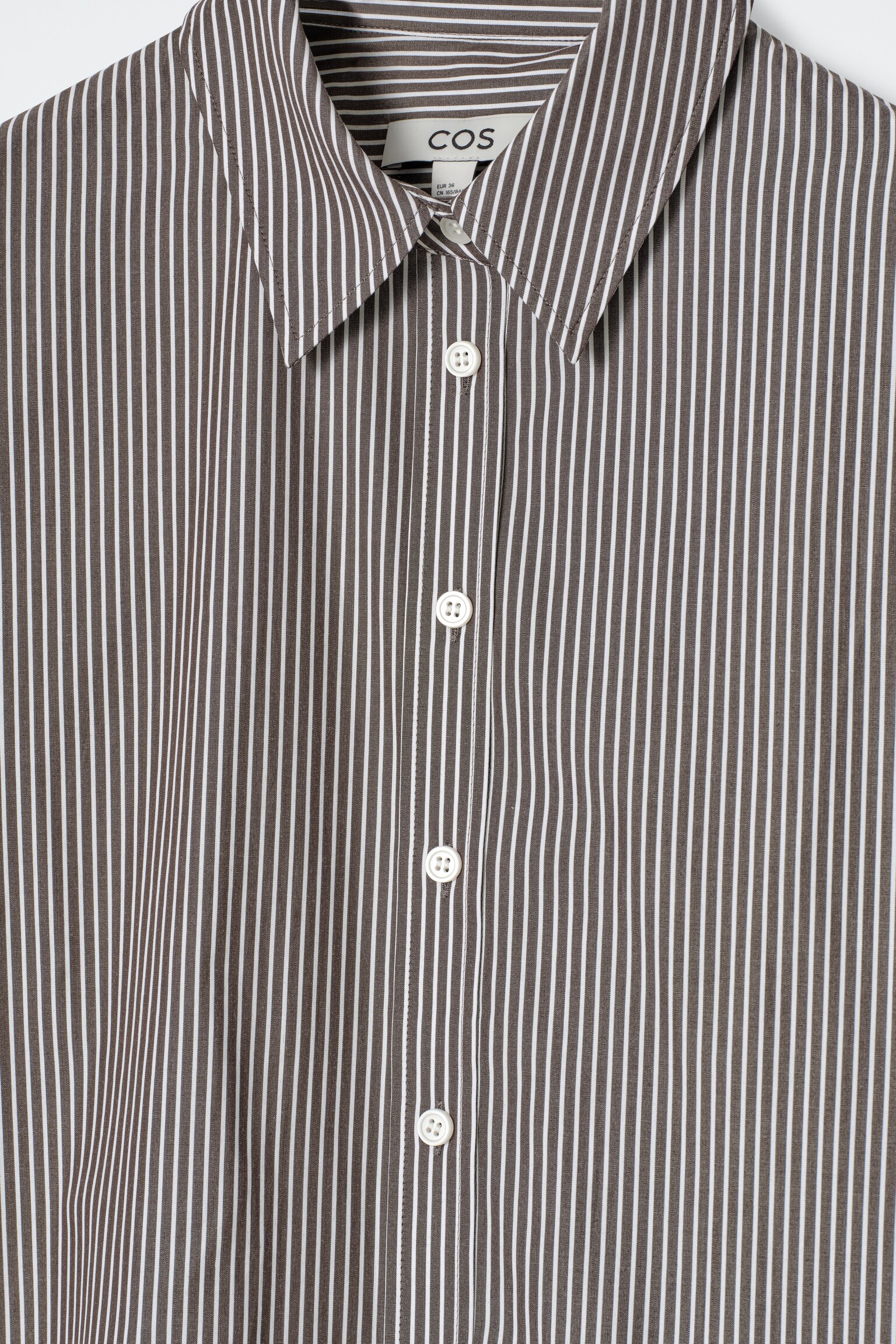 Lazított pamut ing - barna / fehér / csíkos - 7