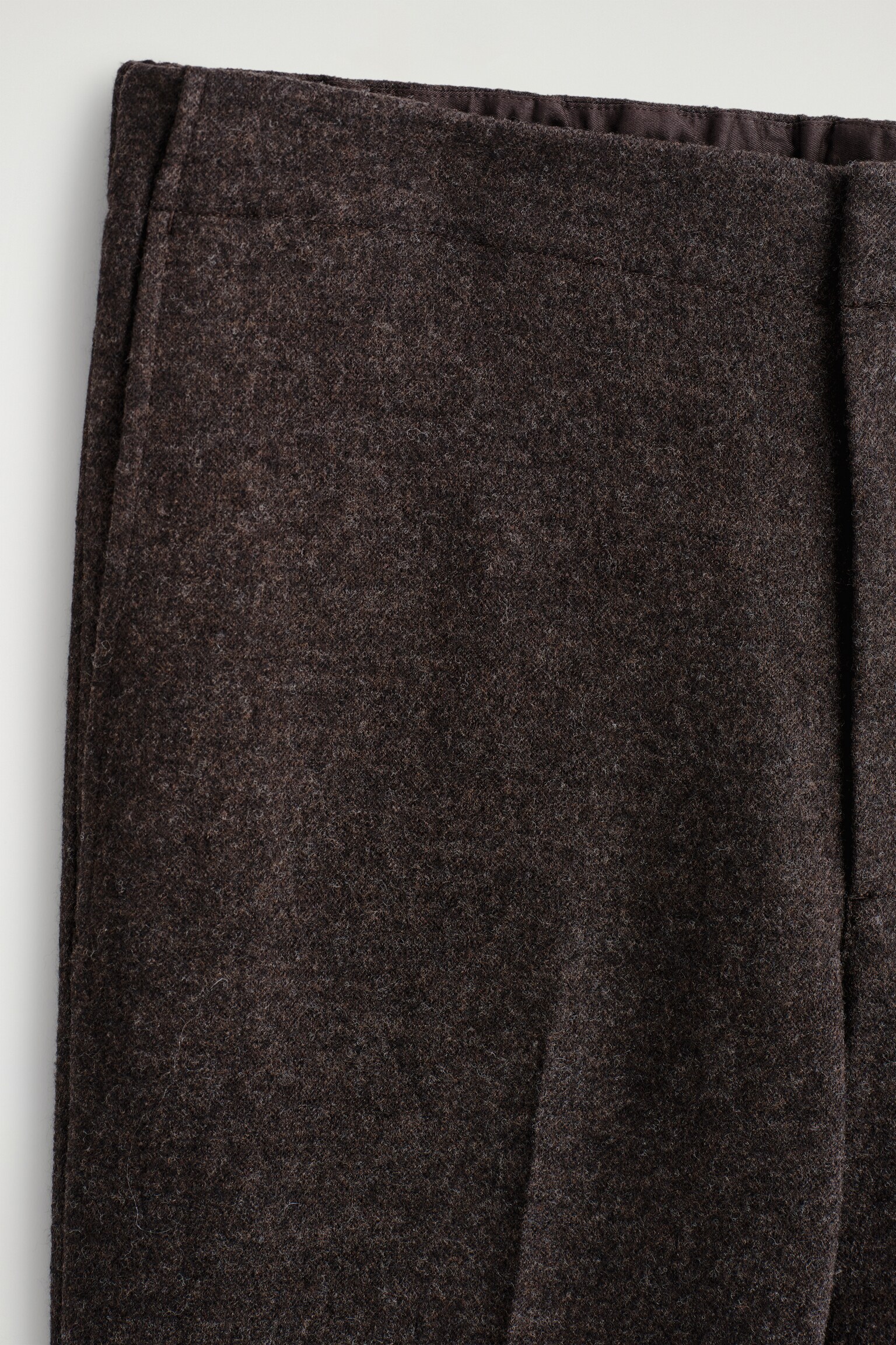 ELASTICATED BOILED-WOOL TROUSERS - DARK BROWN/DARK KHAKI/BLACK - 5