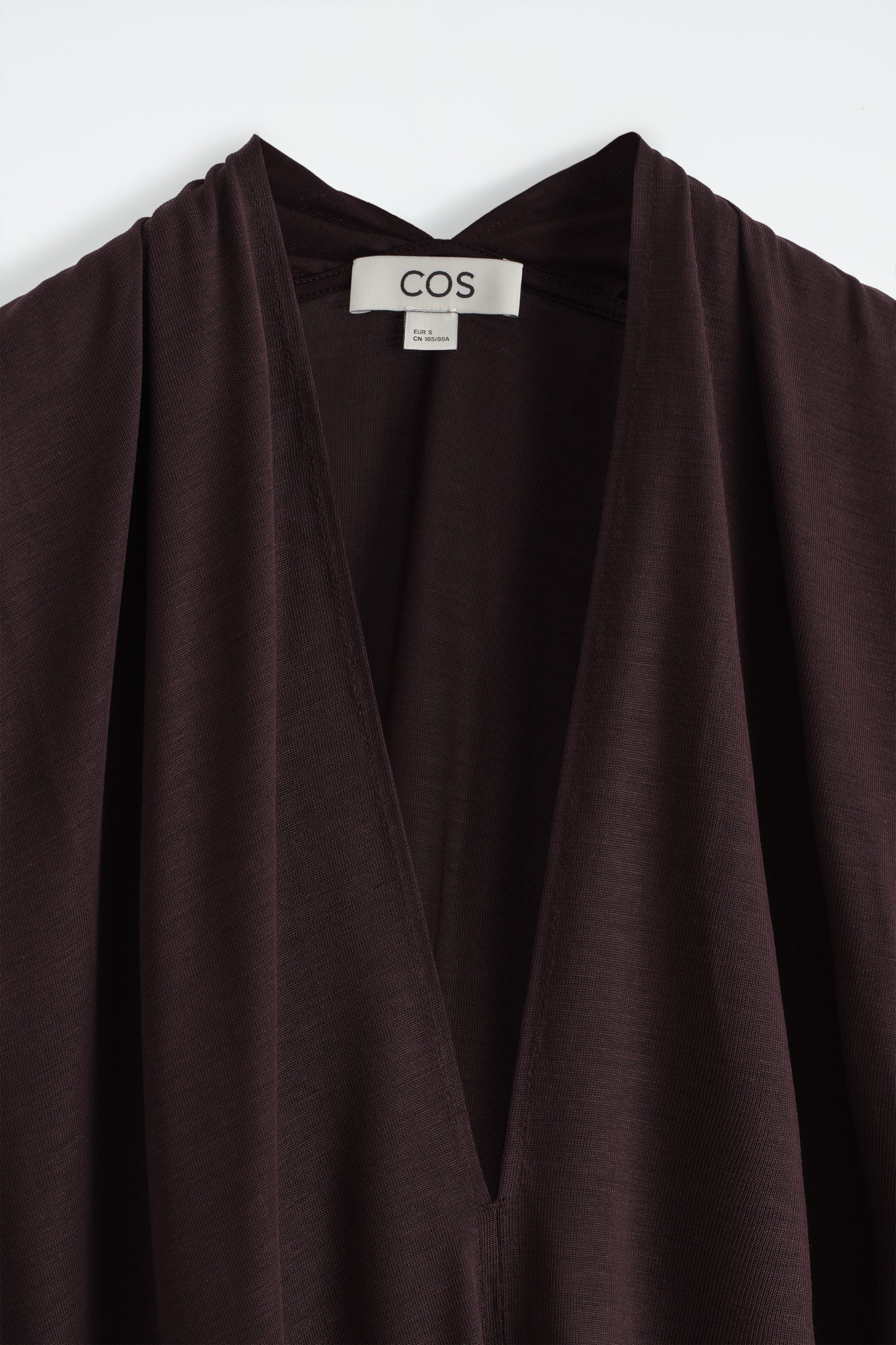 DRAPED V-NECK MAXI DRESS