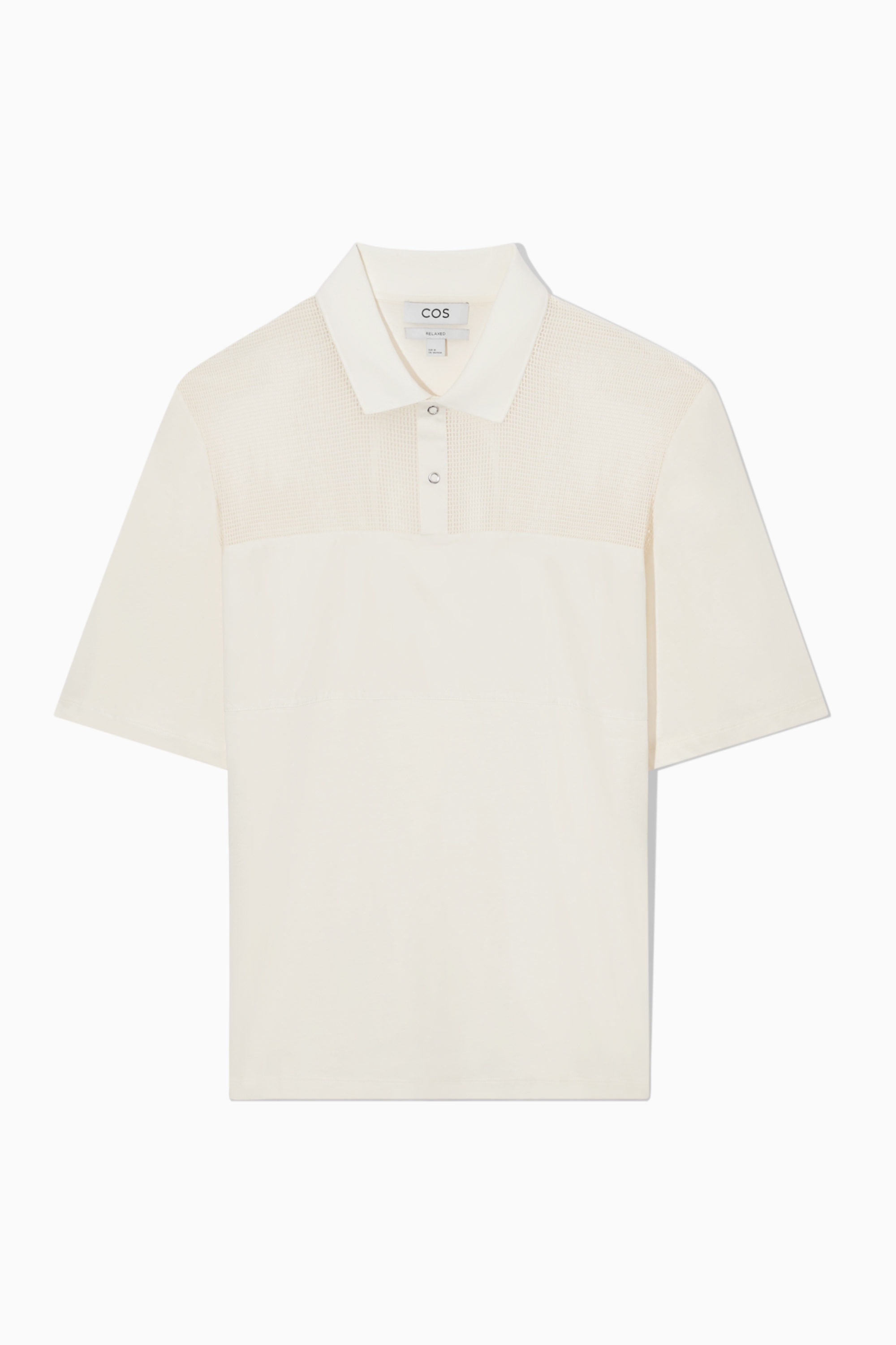 トップス NULLUS MESH PANELD SHOULDER KNITTED POLO Perforated knit polo shirt