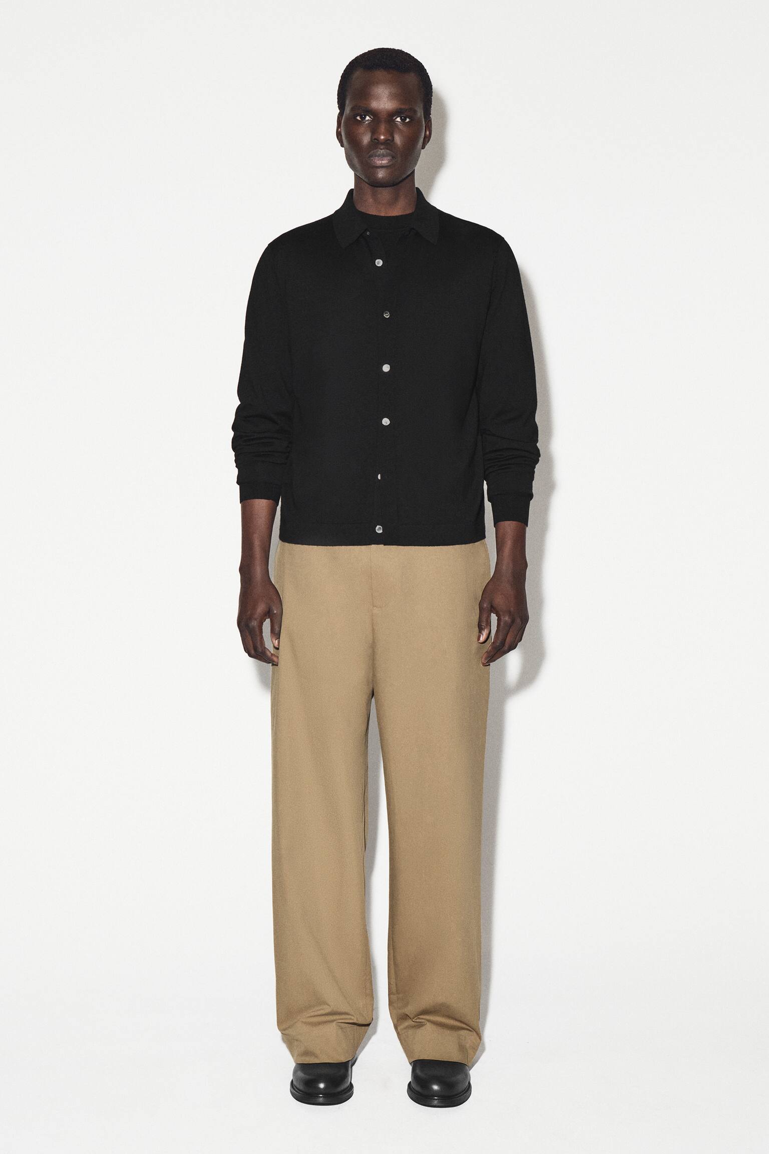 CAMICIA IN LANA MERINO - NERO/ANTRACITE/MARRONE MÉLANGE - 8