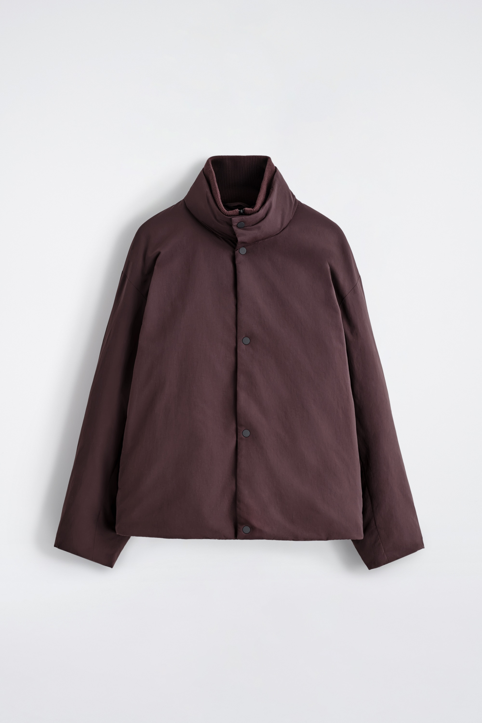 VESTE DOUDOUNE À COL CHEMINÉE - BORDEAUX/NOIR